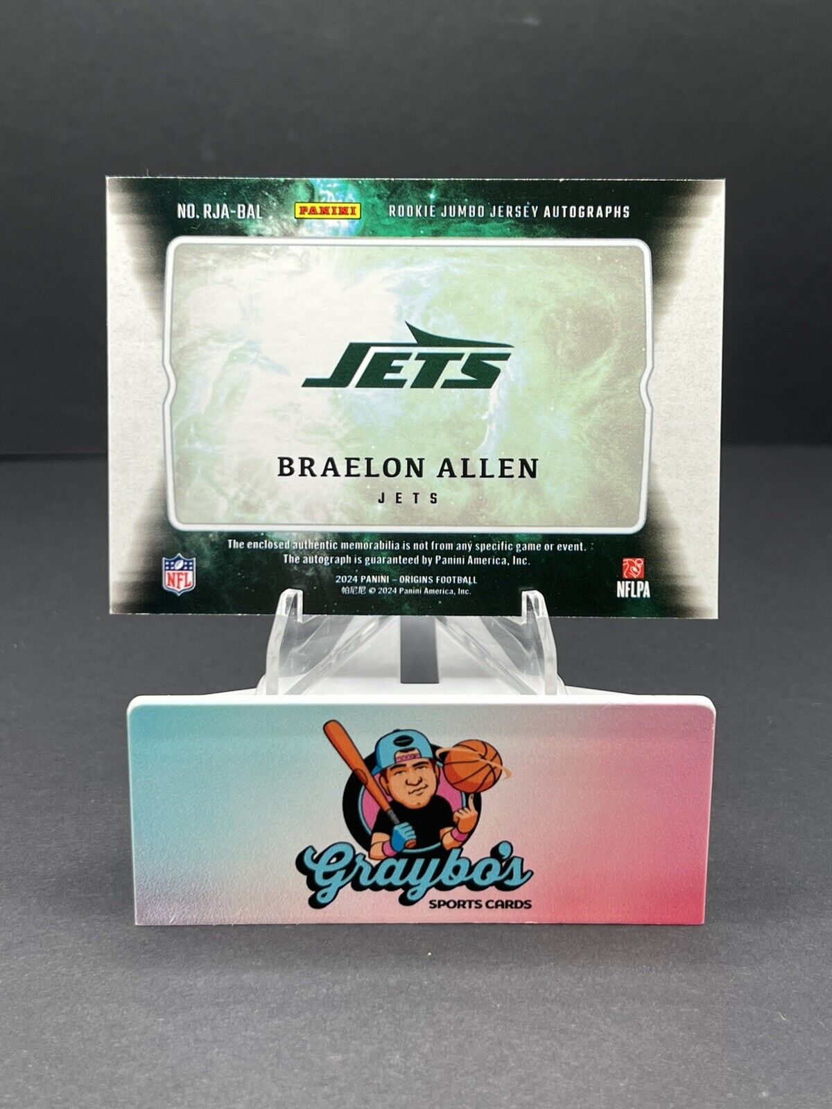2024 Panini Origins RPA Braelon Allen Rookie Auto /75