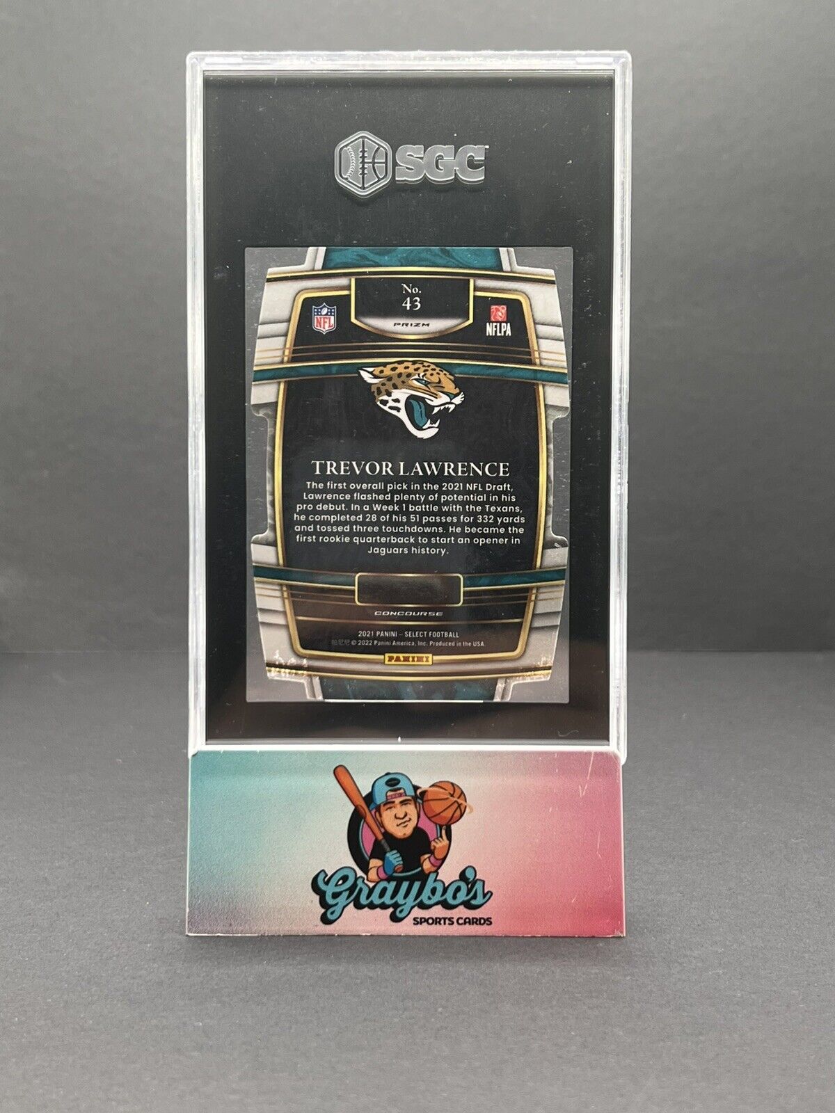 2021 Select TREVOR LAWRENCE Zebra Die Cut Prizm Rookie #43 SGC 10 Jaguars