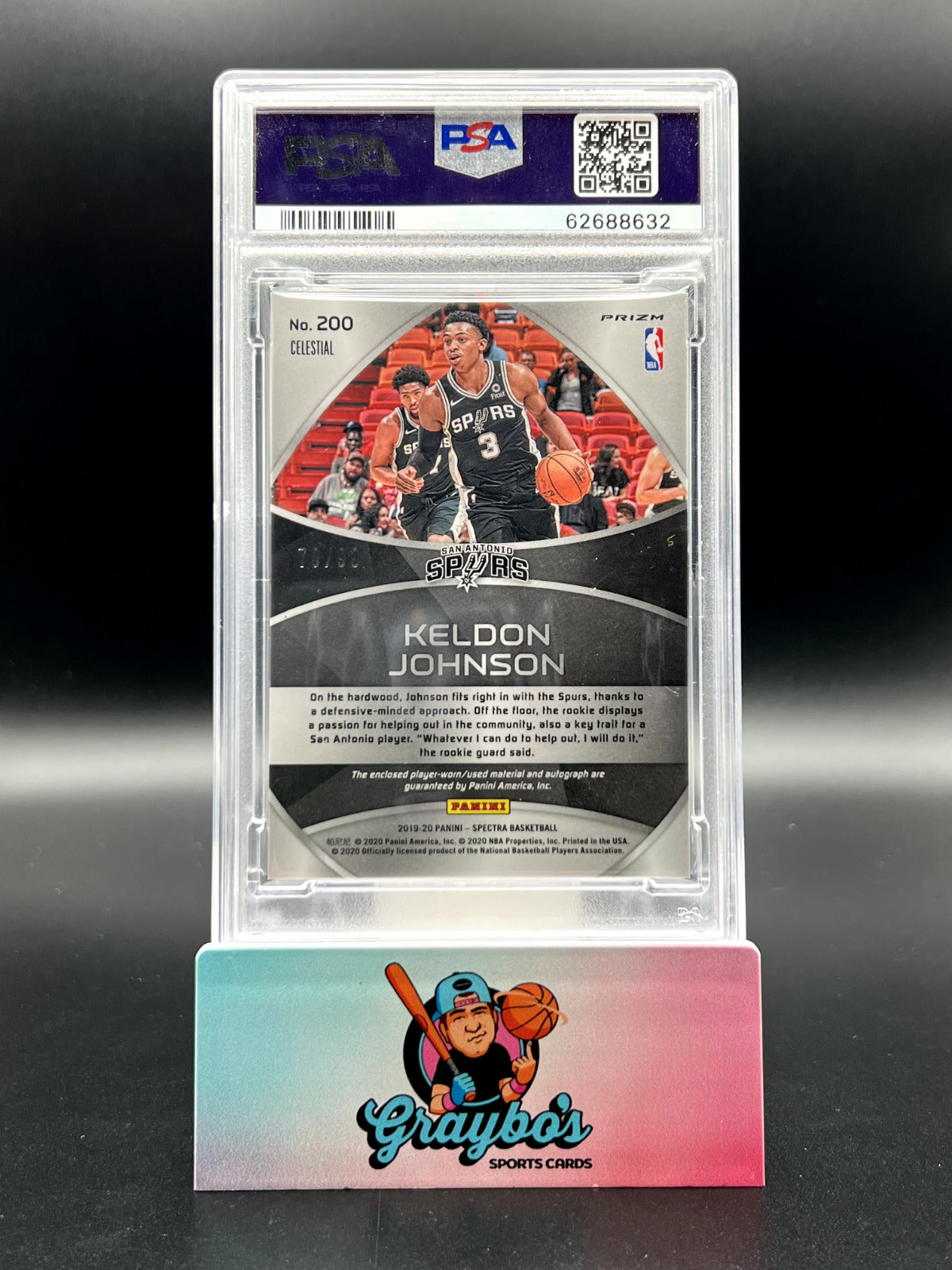 2019 Panini Spectra Keldon Johnson Jersey Auto Celestial #200 PSA 9
