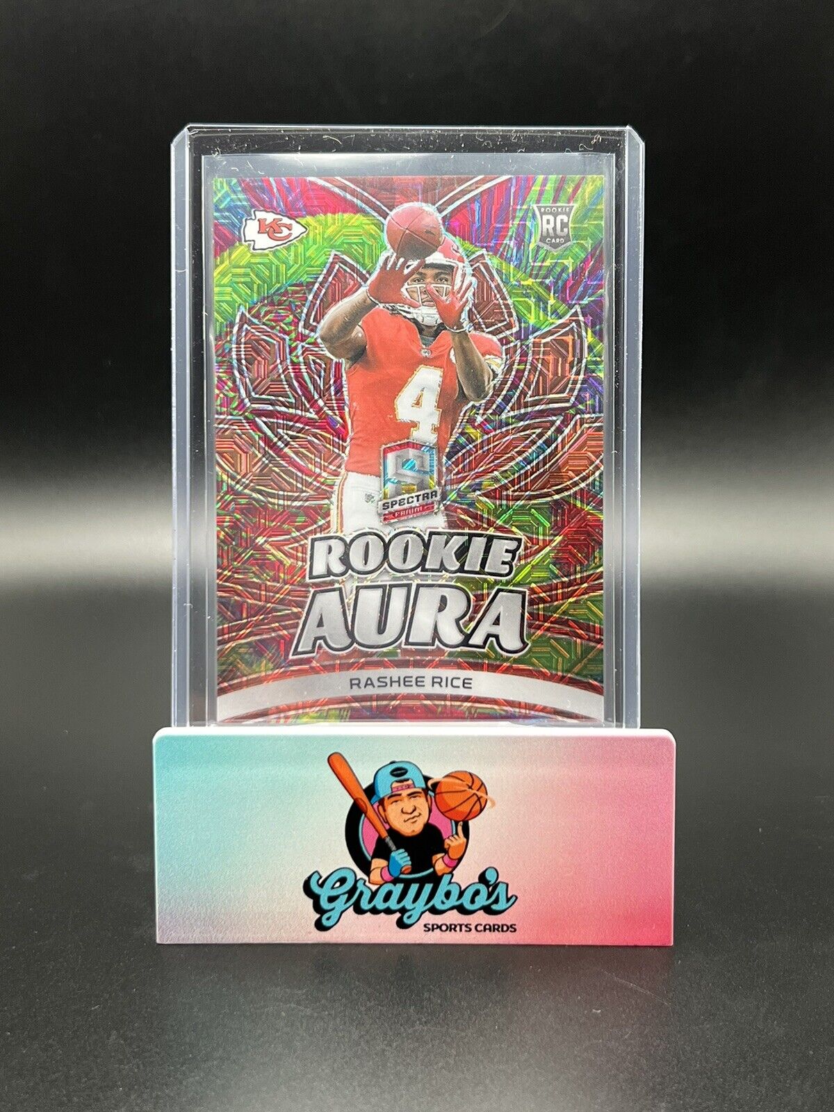 2023 Spectra Rashee Rice Rookie Aura Prizm RC /25 Kansas City Chiefs #RA-RR