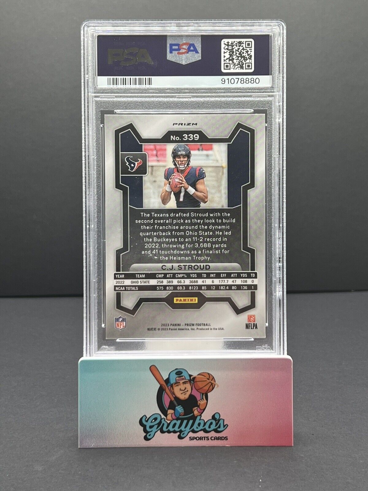 2023 Panini Prizm - Rookies Red White & Blue Prizm #339 C.J. Stroud (RC) PSA 9