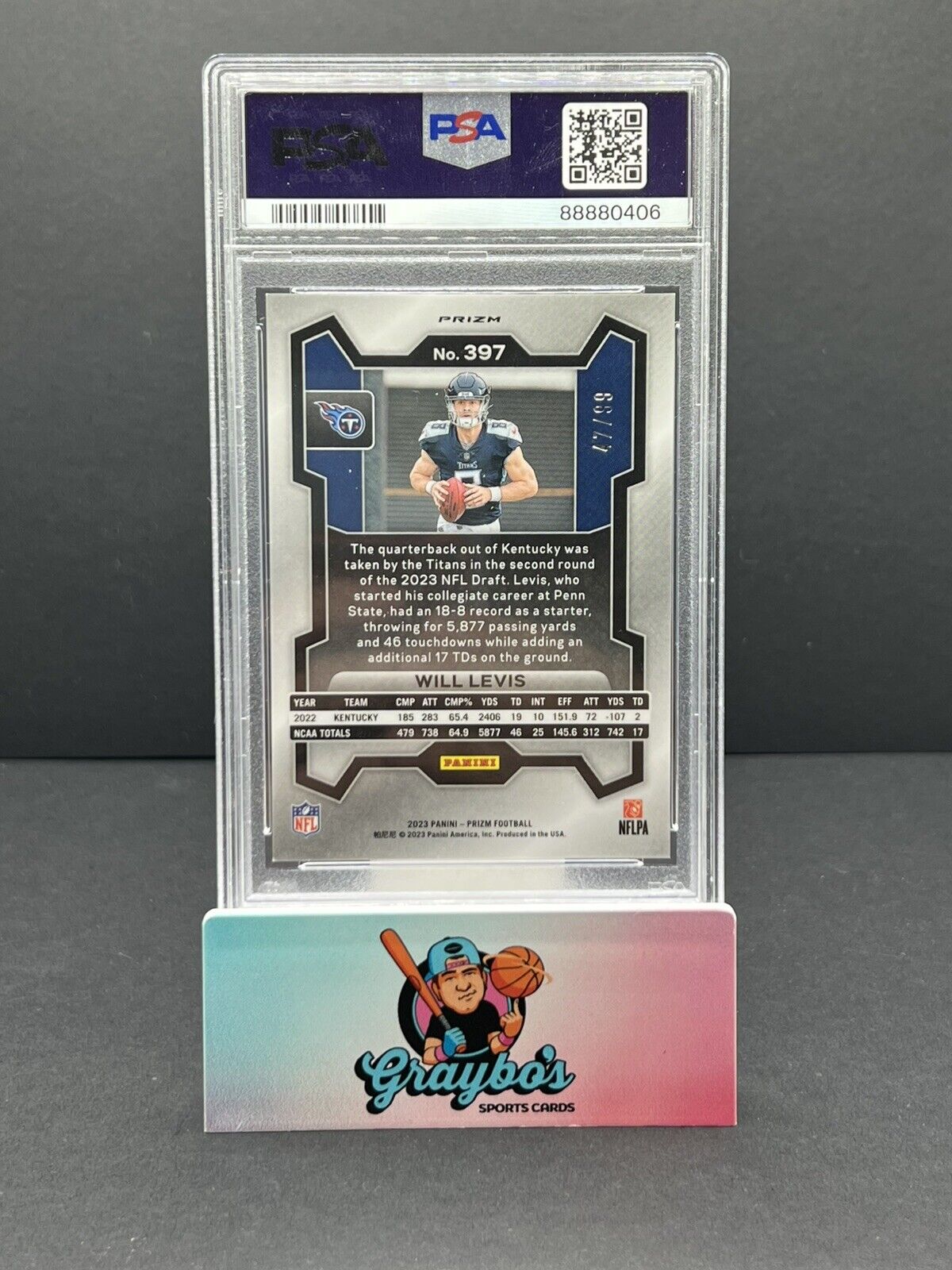 2023 Panini Prizm Will Levis Purple Wave /99 PSA 10 Rookie Card RC Gem Mint
