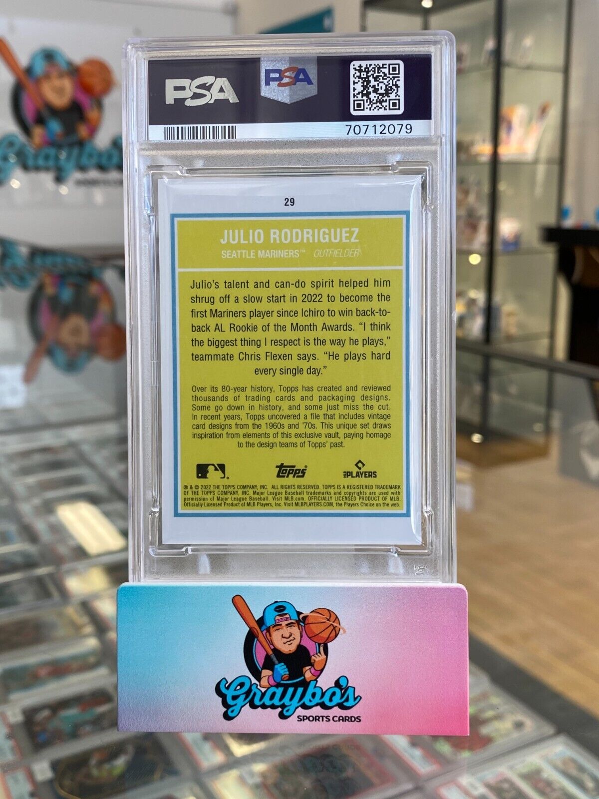 2022 Topps Brooklyn Collection Julio Rodriguez Black #29 RC /75 PSA 10