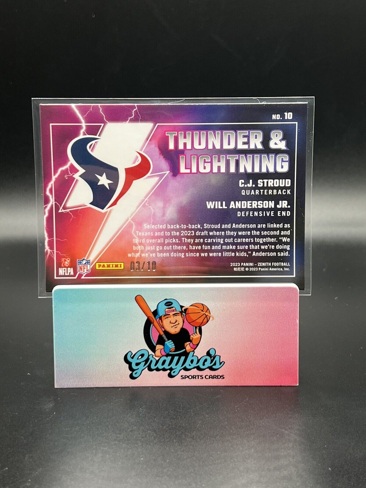 2023 Panini Zenith Football CJ Stroud Thunder & Lightning #10 Gold /10
