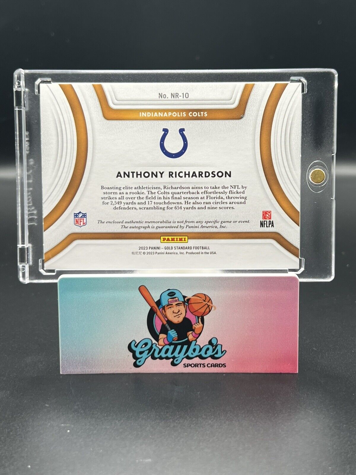 Anthony Richardson 2023 Panini Gold Standard Auto Patch Nouveau Riche RPA /79