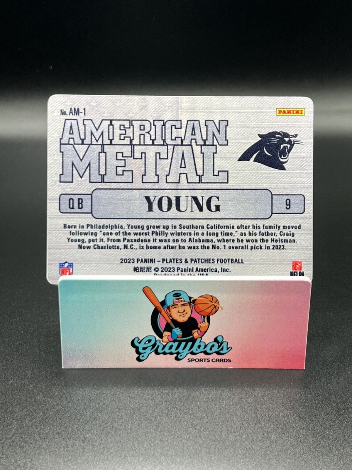 2023 Panini Plates & Patches Bryce Young American Metal Case Hit SSP Panthers