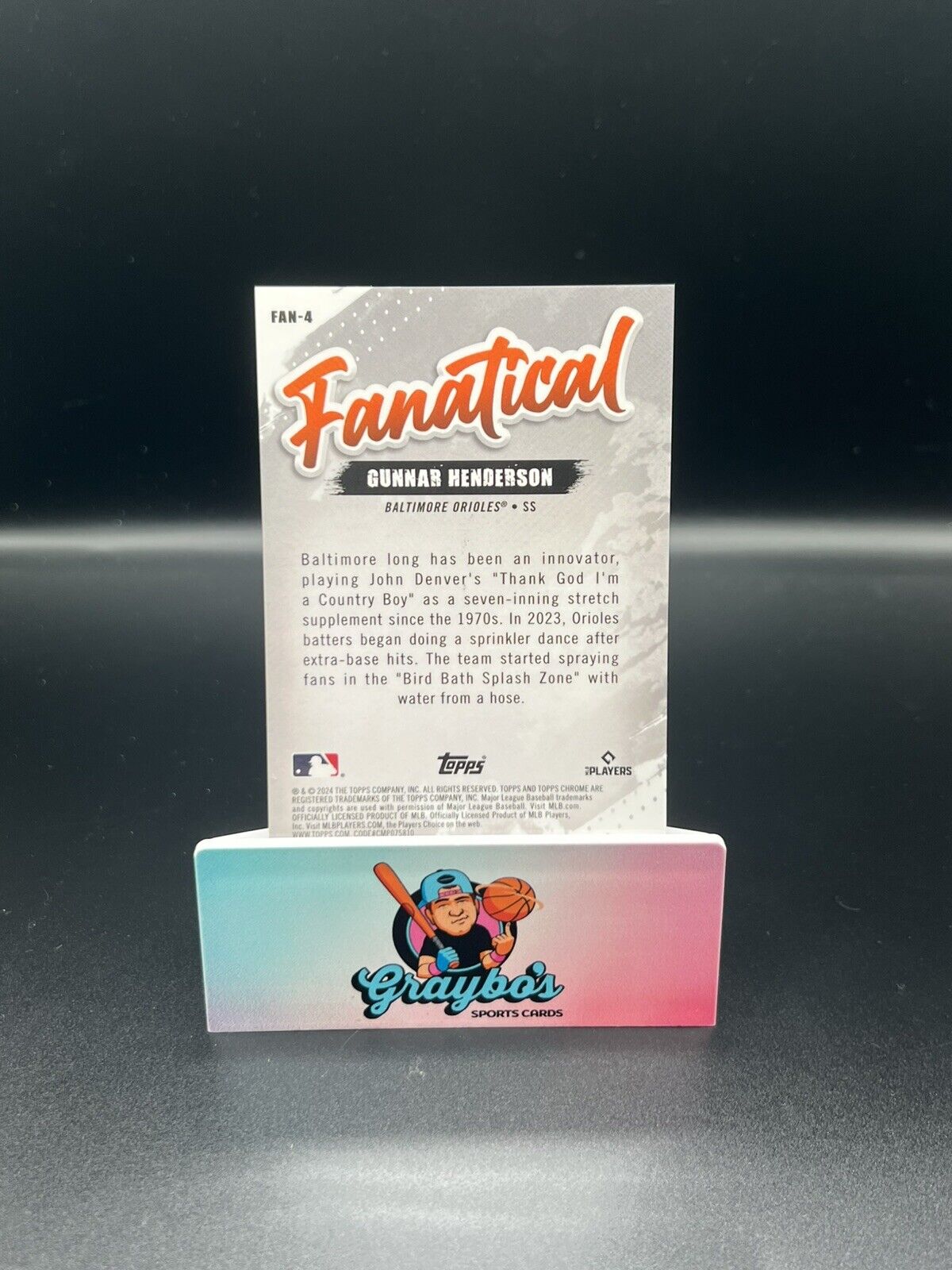 Gunnar Henderson 2024 Topps Chrome Fanatical Refractor /50 Orioles Case Hit