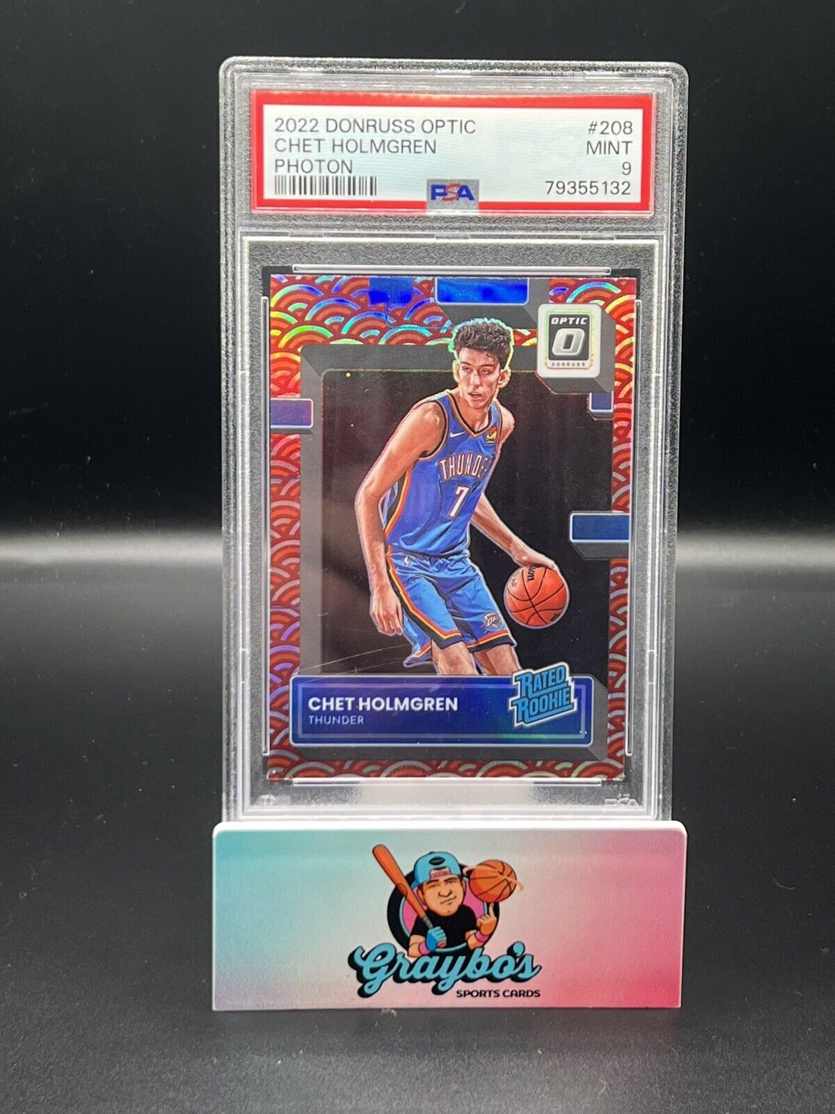 2022-23 Panini Donruss Optic CHET HOLMGREN Rated Rookie RC Photon Prizm SP PSA 9