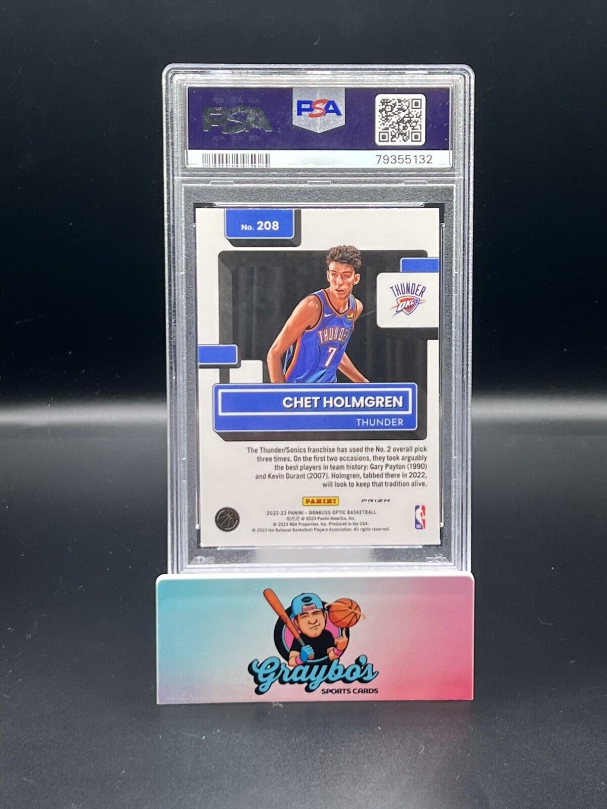 2022-23 Panini Donruss Optic CHET HOLMGREN Rated Rookie RC Photon Prizm SP PSA 9