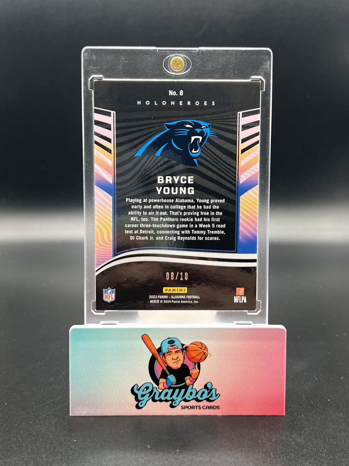 2023 Panini Illusions HOLOHEROES BRYCE YOUNG /10 SSP Prizm Case Hit Panthers