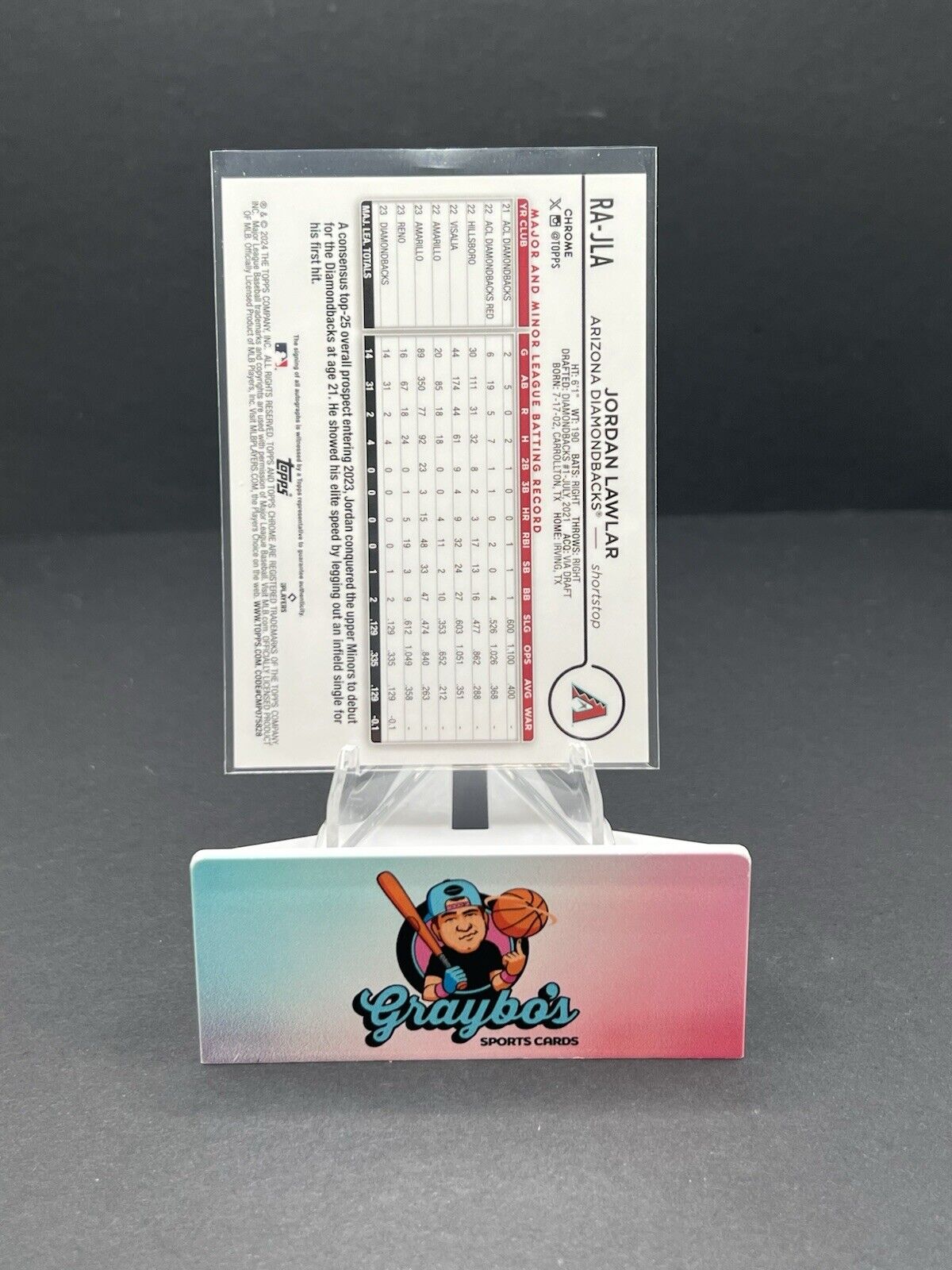 2024 Topps Chrome - Purple Speckle Refractor Jordan Lawlar /299 RC auto