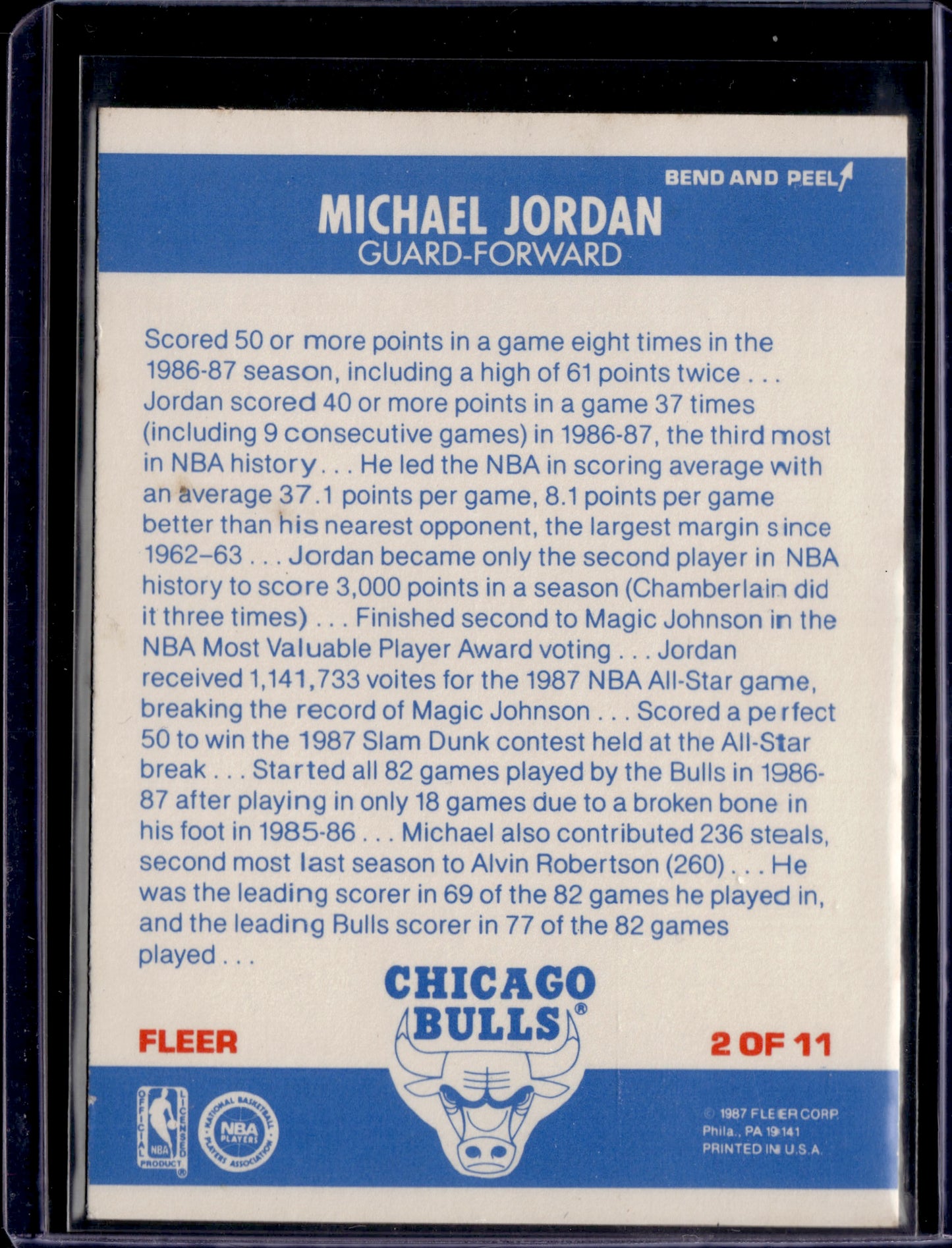 1987 Fleer Michael Jordan #2 of 11