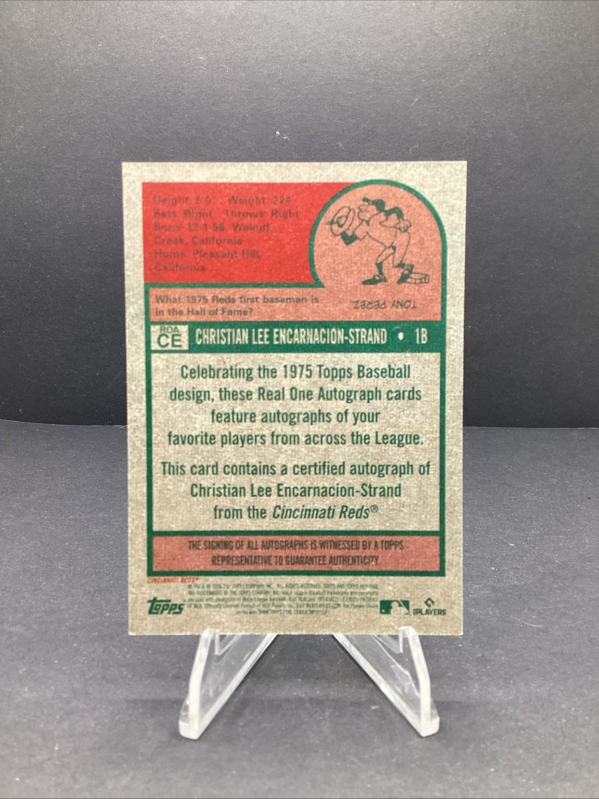 CHRISTIAN ENCARNACION-STRAND 2024 TOPPS HERITAGE RC REAL ONE AUTO RED INK #/75