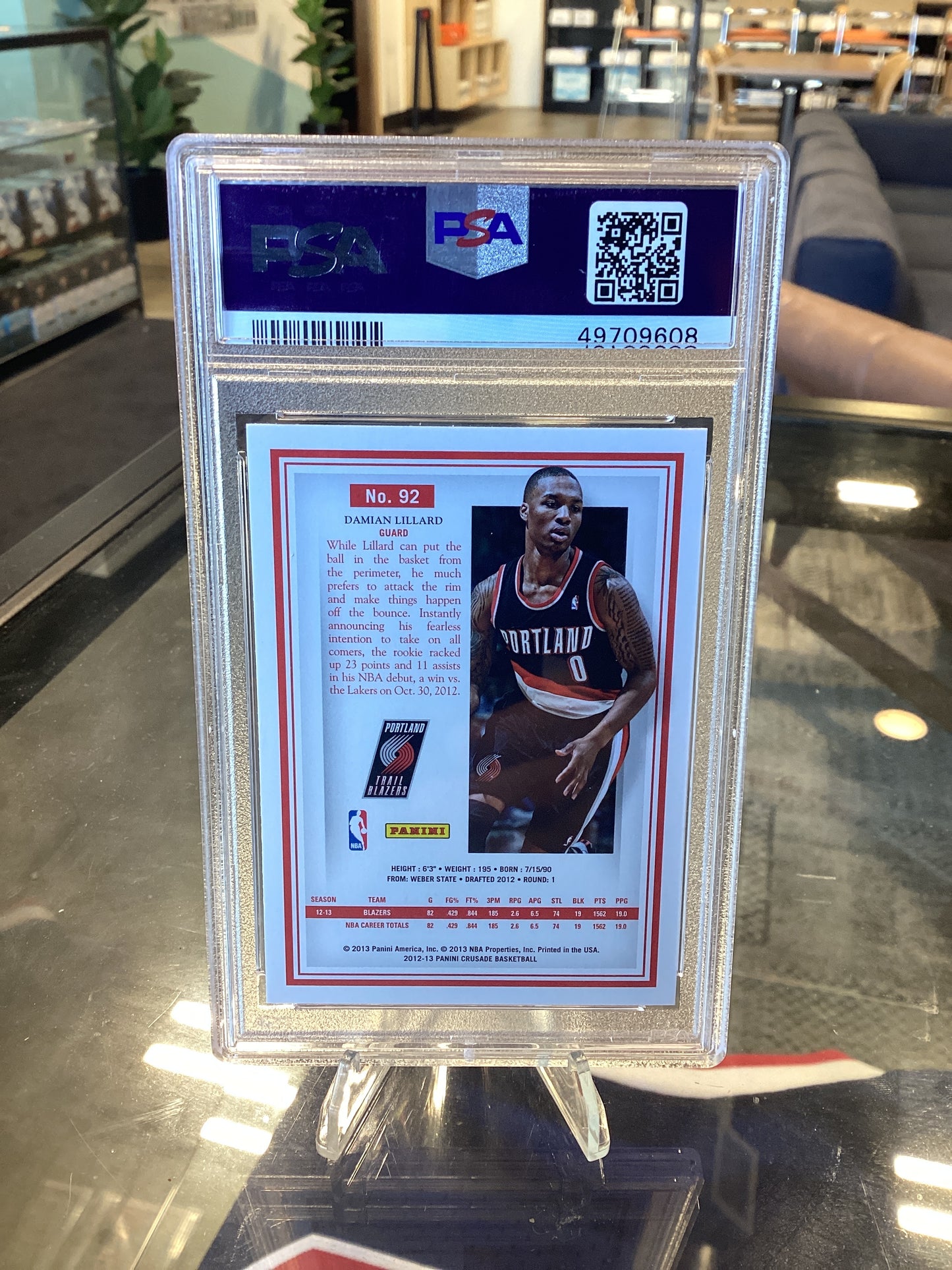 2012 Panini Crusade Damian Lillard #92 PSA 10
