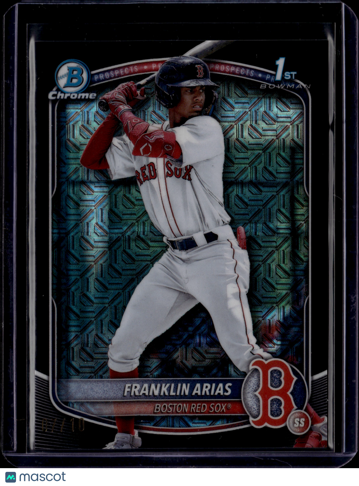2025 Bowman Chrome Prospects Franklin Arias Black Refractor /10 SP 1st Bowman