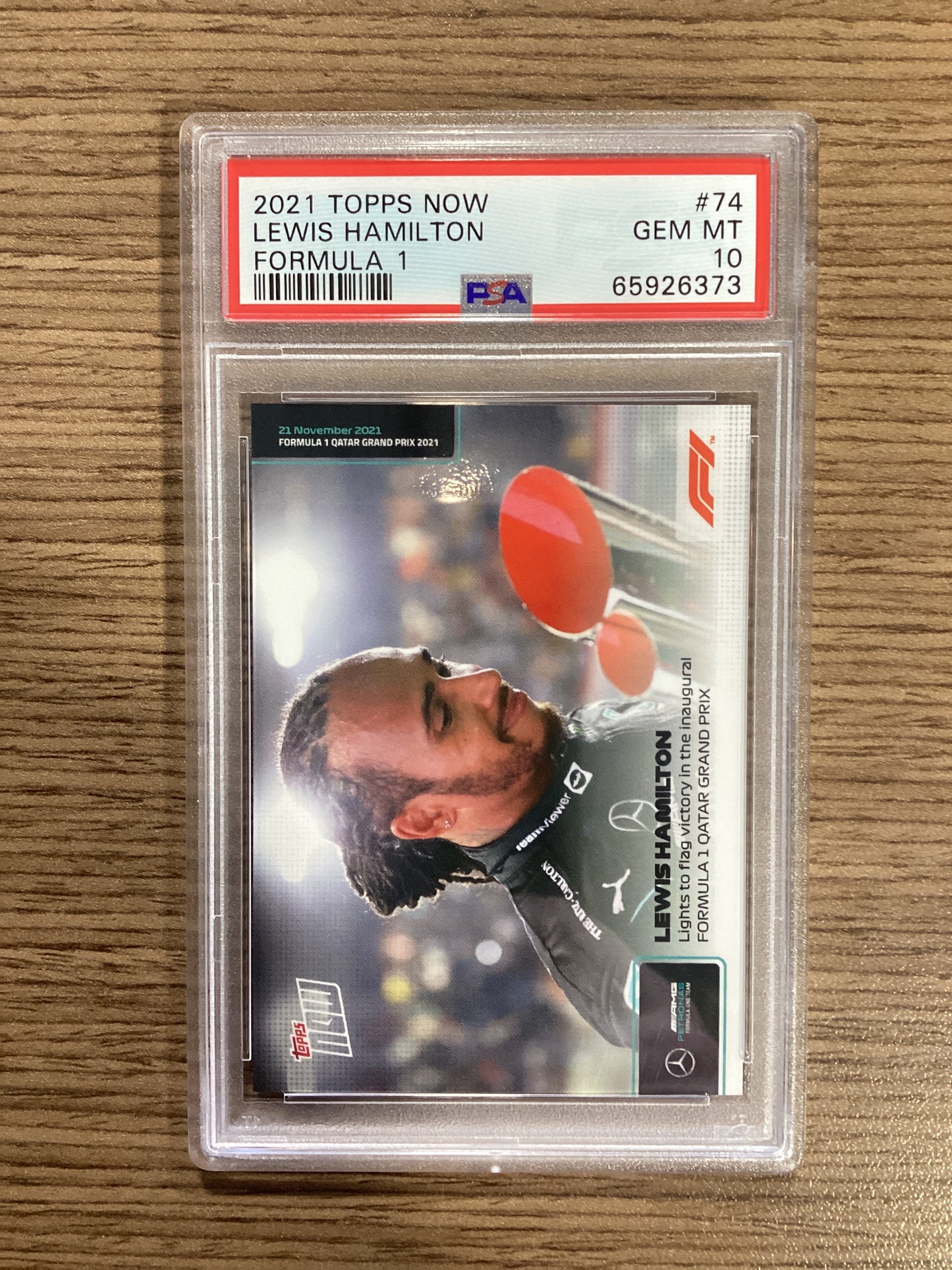 2021 Topps Now Formula 1 Lewis Hamilton #74 PSA 10