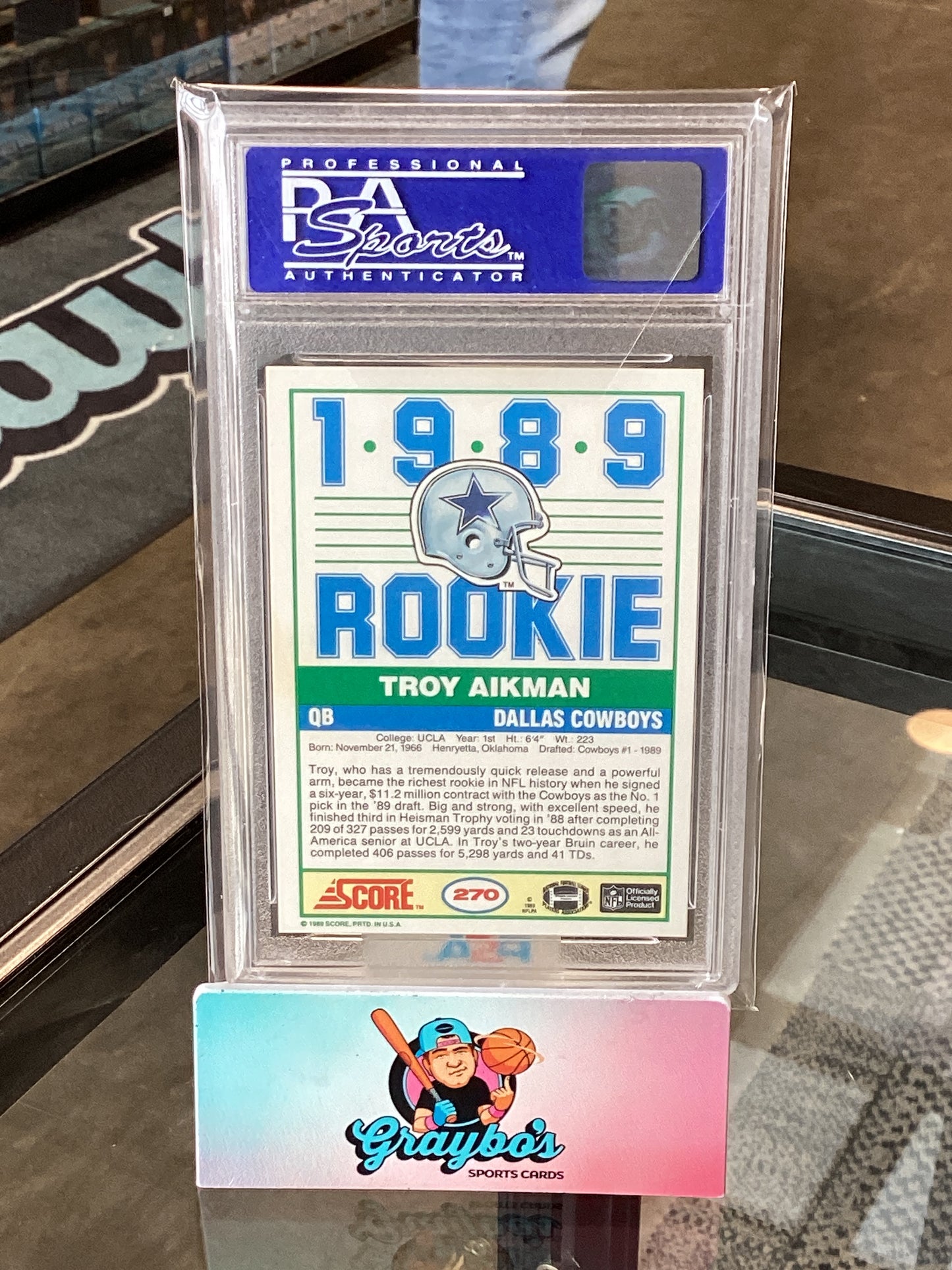 1989 Score Troy Aikman #270 PSA 10