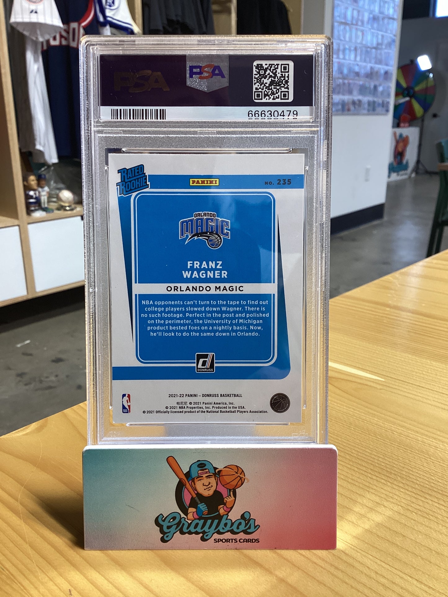 2021 Panini Donruss Franz Wagner #235 Holo Orange Laser PSA 9