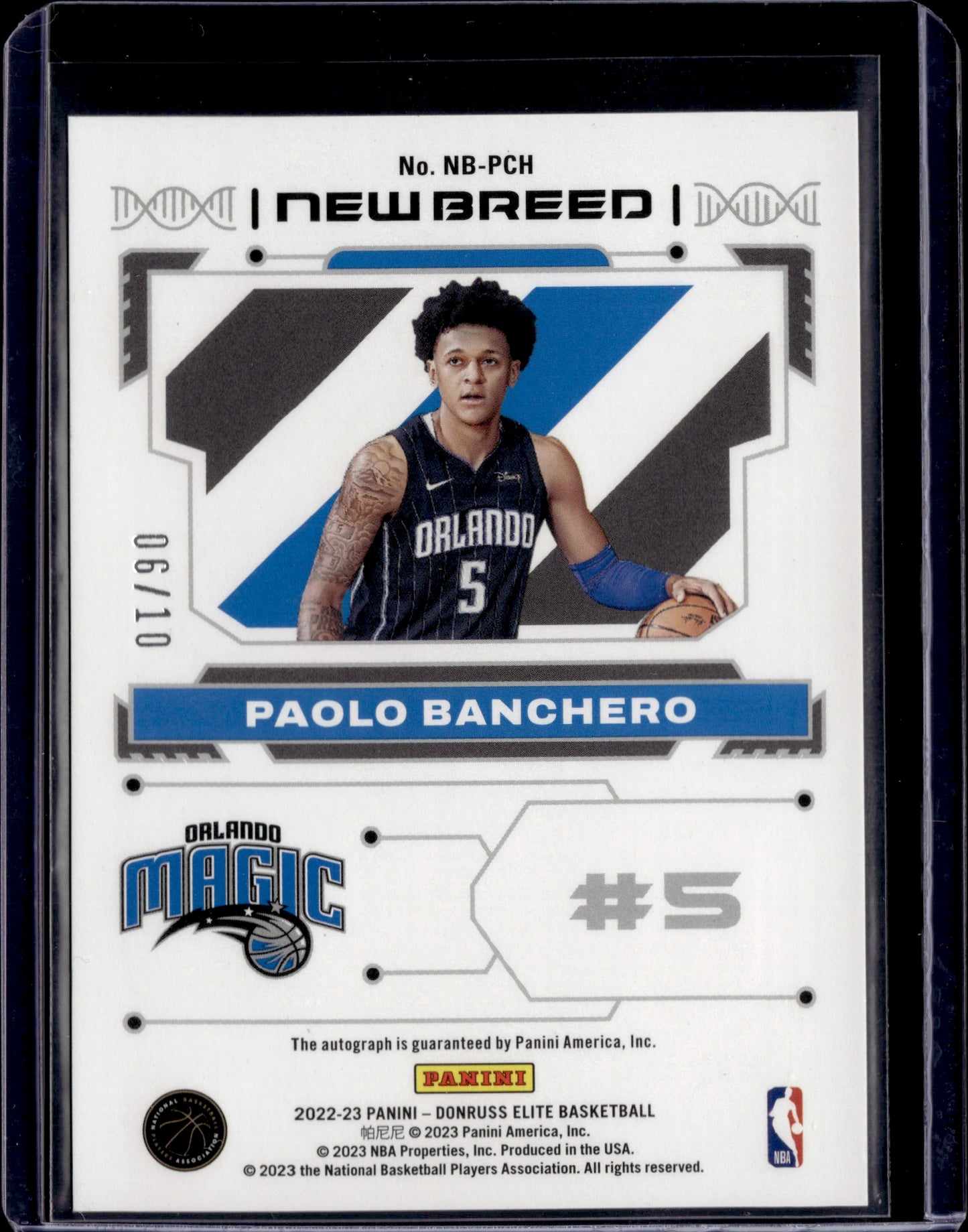 2022-23 Panini Donruss Elite New Breed Paolo Banchero #NB-PCH 06/10 Autograph RC