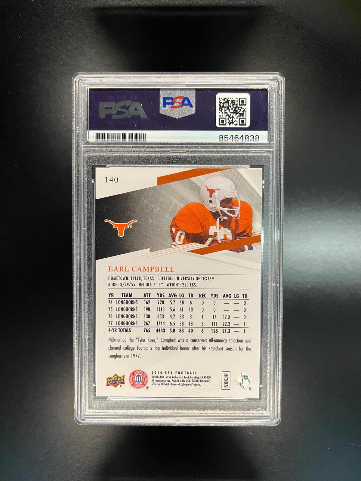 Earl Campbell PSA A