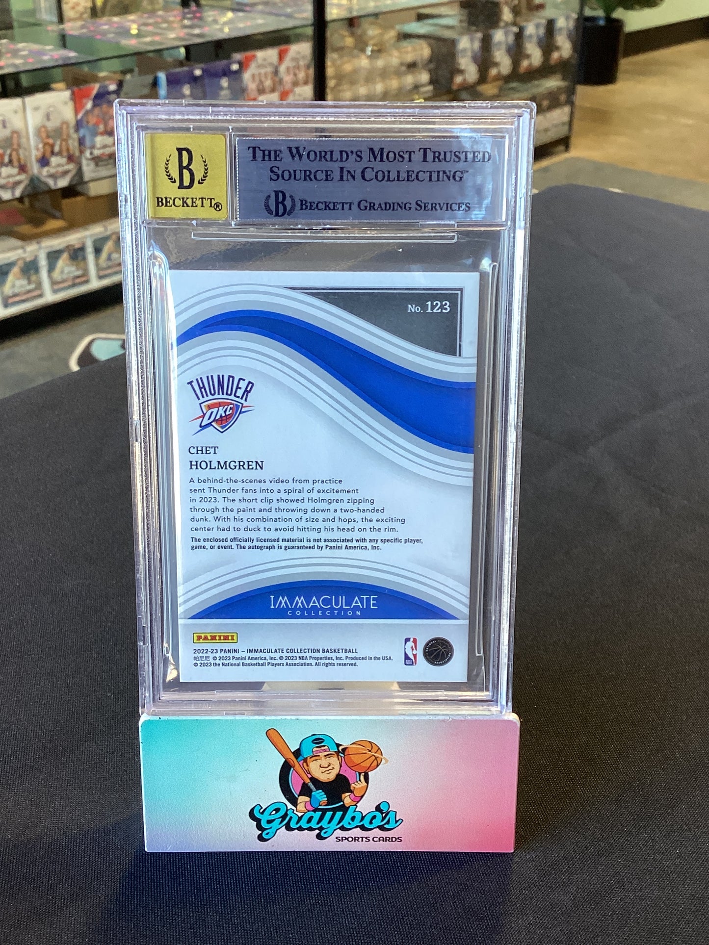 2022-23 Immaculate Collection Red Chet Holmgren JSY Auto /49 #123 BGS 9