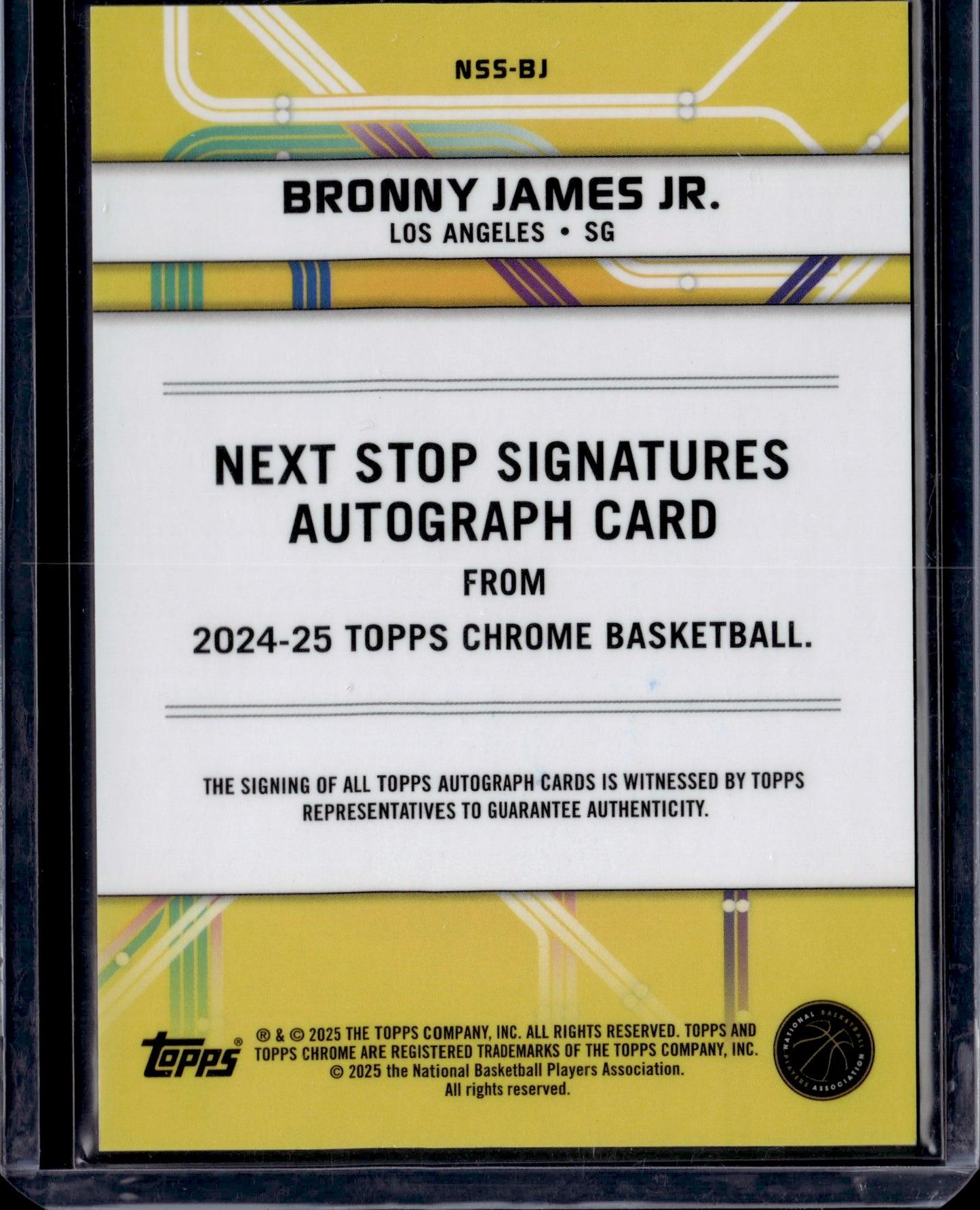 2024-25 Topps Chrome Next Stop Bronny James Jr. #NSS-BJ Autograph RC