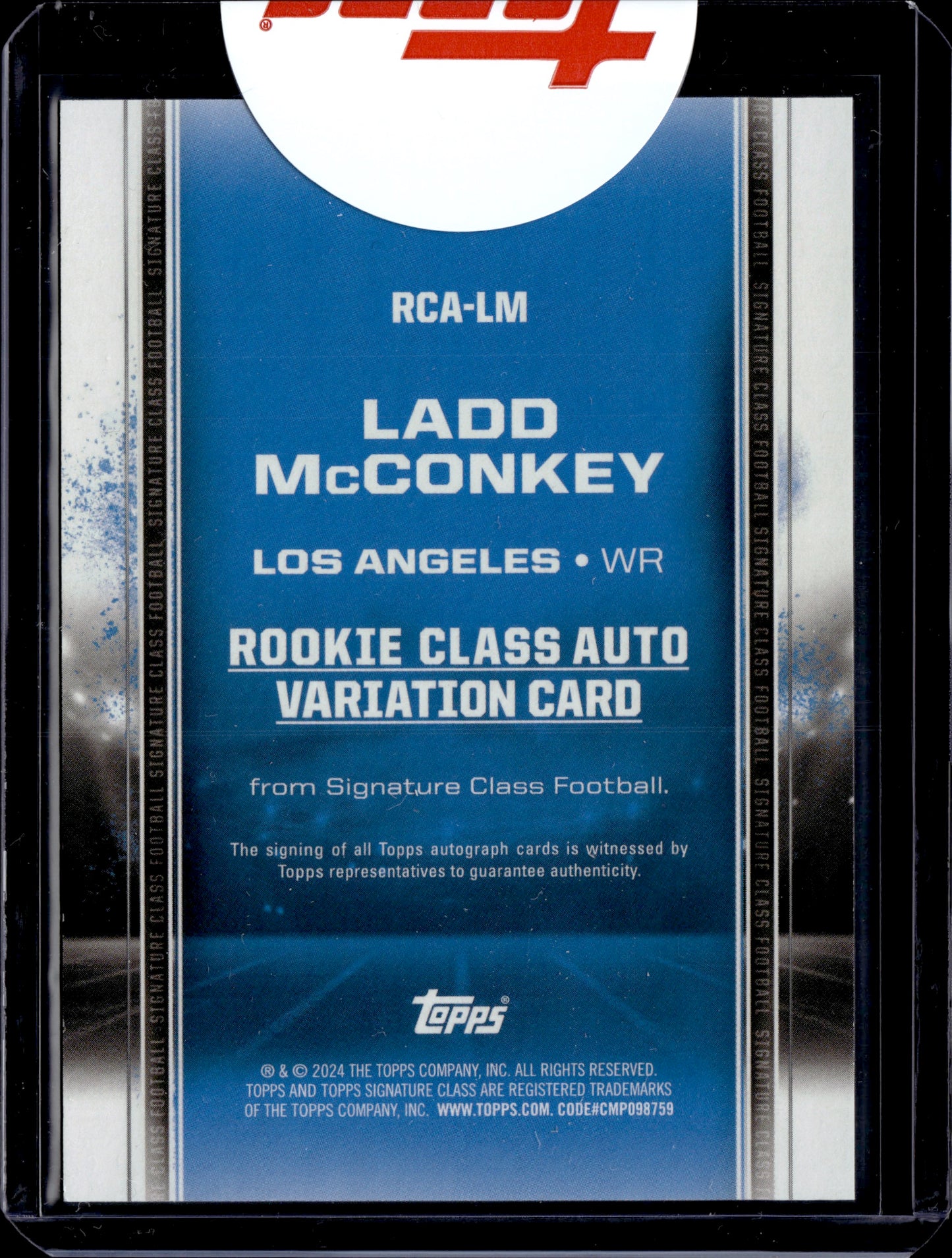 2024 Topps Rookie Class Auto Ladd McConkey #RCA-LM Autograph