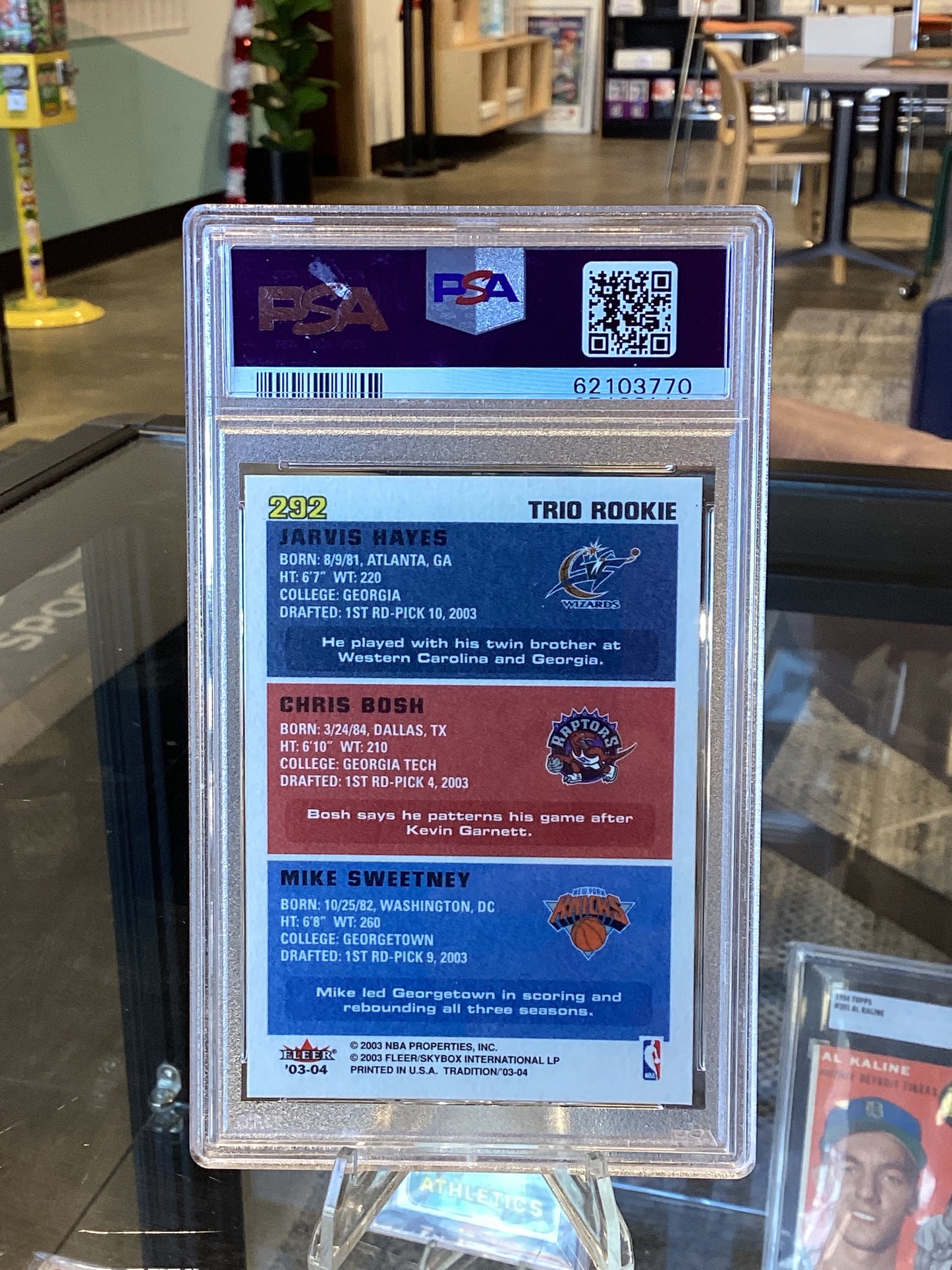 2003 Fleer Tradition Hayes Bosh Sweetney #292 PSA 8