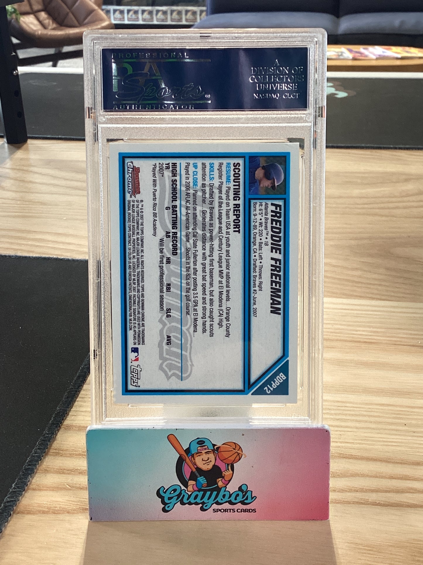 2007 Bowman Chrome Draft Picks & Prospects Freddie Freeman #BDPP12 PSA 10