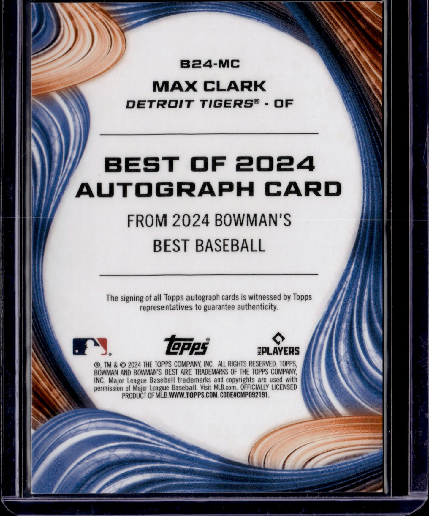 2024 Topps Bowman's Best Max Clark #B24-MC Autograph 65/99