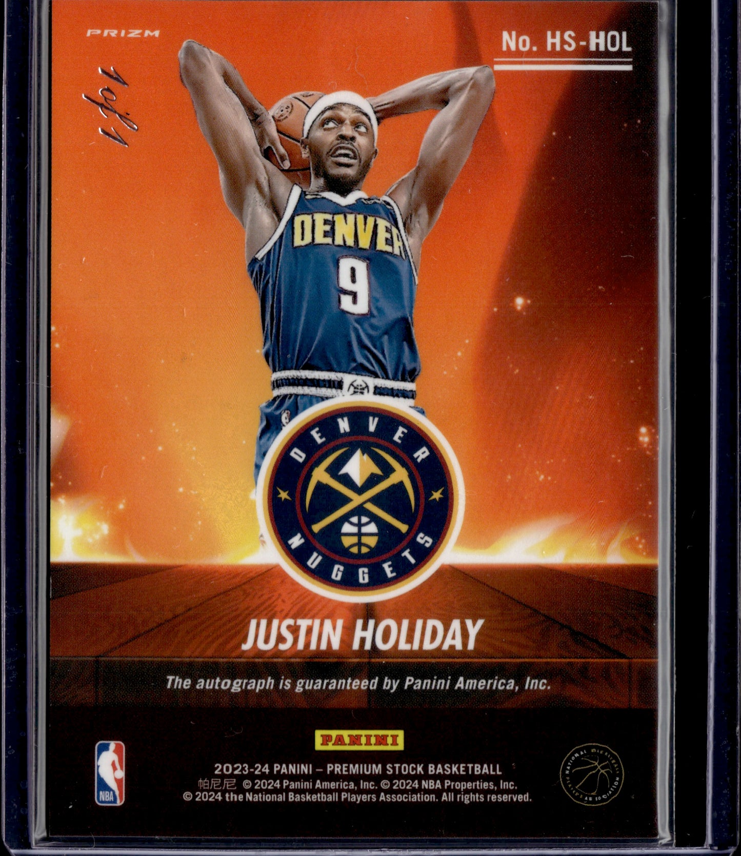 2023-24 Panini Hoops Hot Signatures Justin Holiday Nebula 1/1 #HS-HOL Autograph