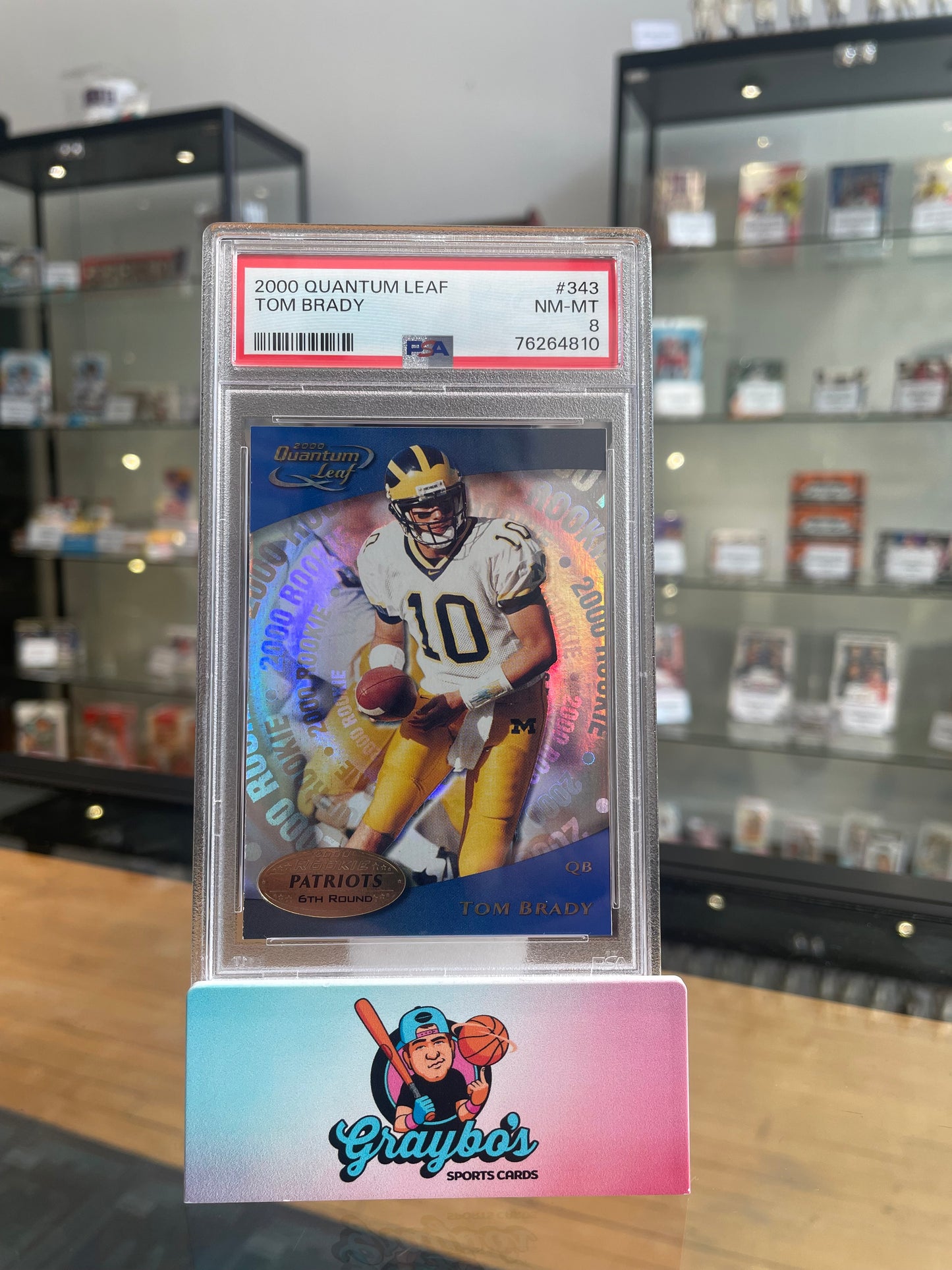 2000 Quantum Leaf Tom Brady #343 PSA 8