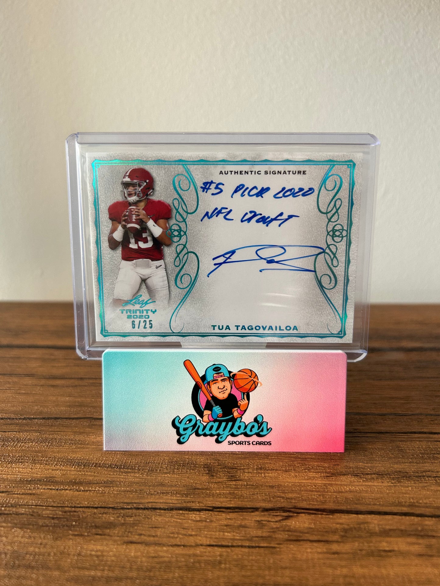 2020 Leaf Trinity Auto Inscribed Tua Tagovailoa Rookie /25