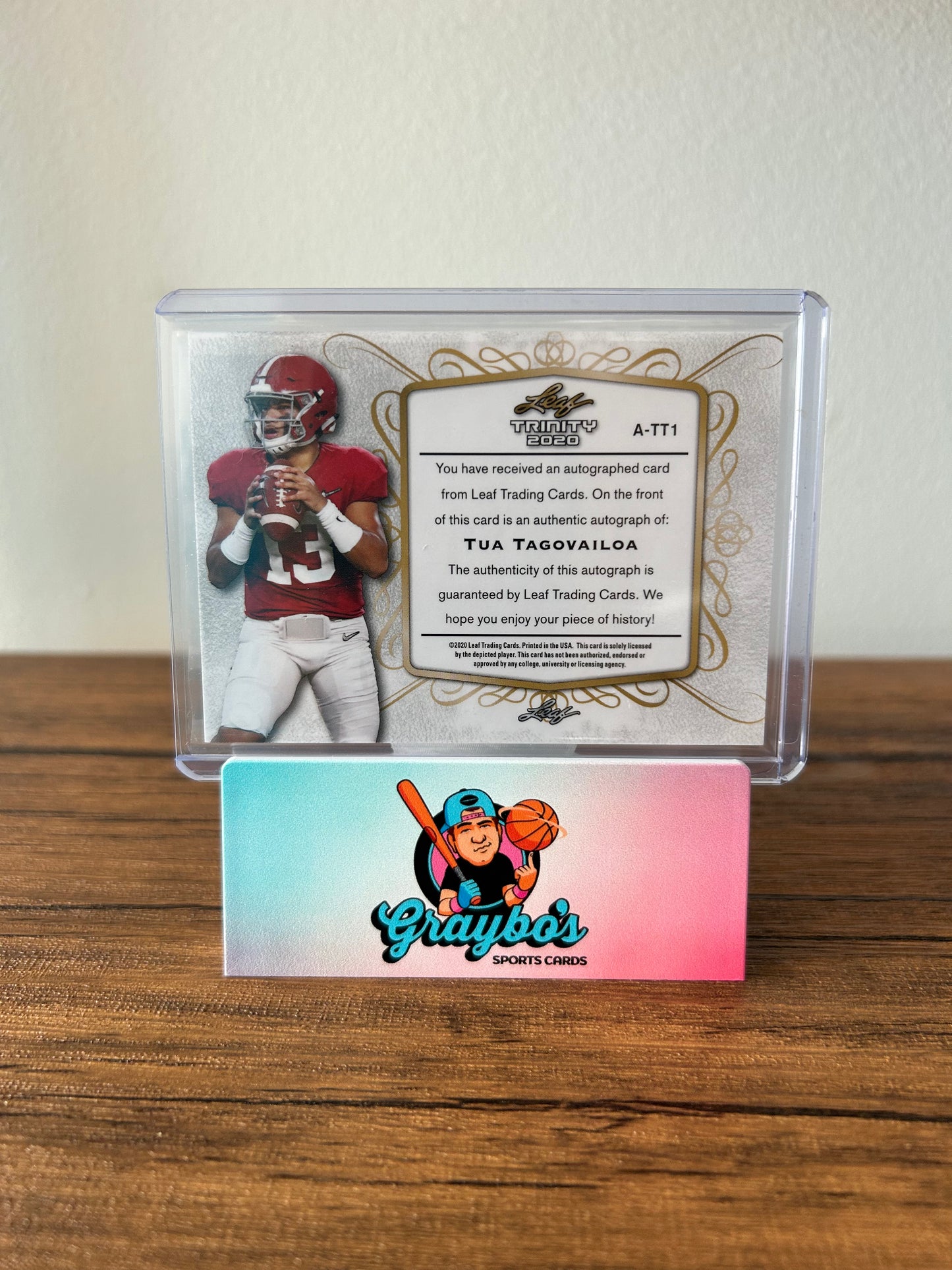 2020 Leaf Trinity Auto Inscribed Tua Tagovailoa Rookie /25