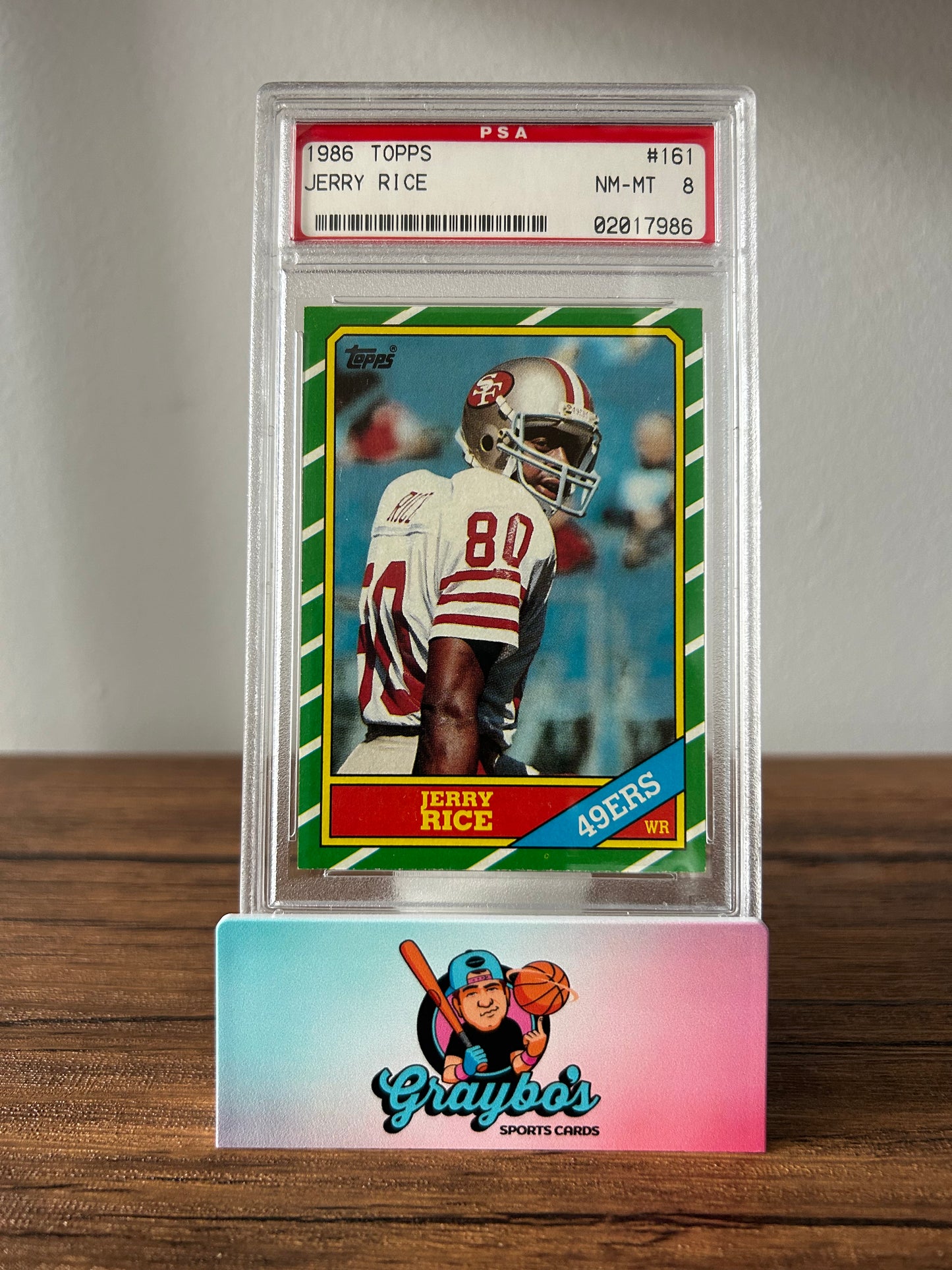 1986 Topps Jerry Rice #161 PSA 8