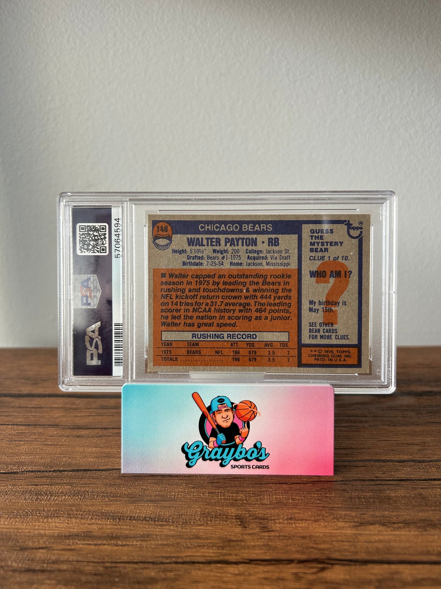 1976 Topps Walter Payton #148 PSA 7