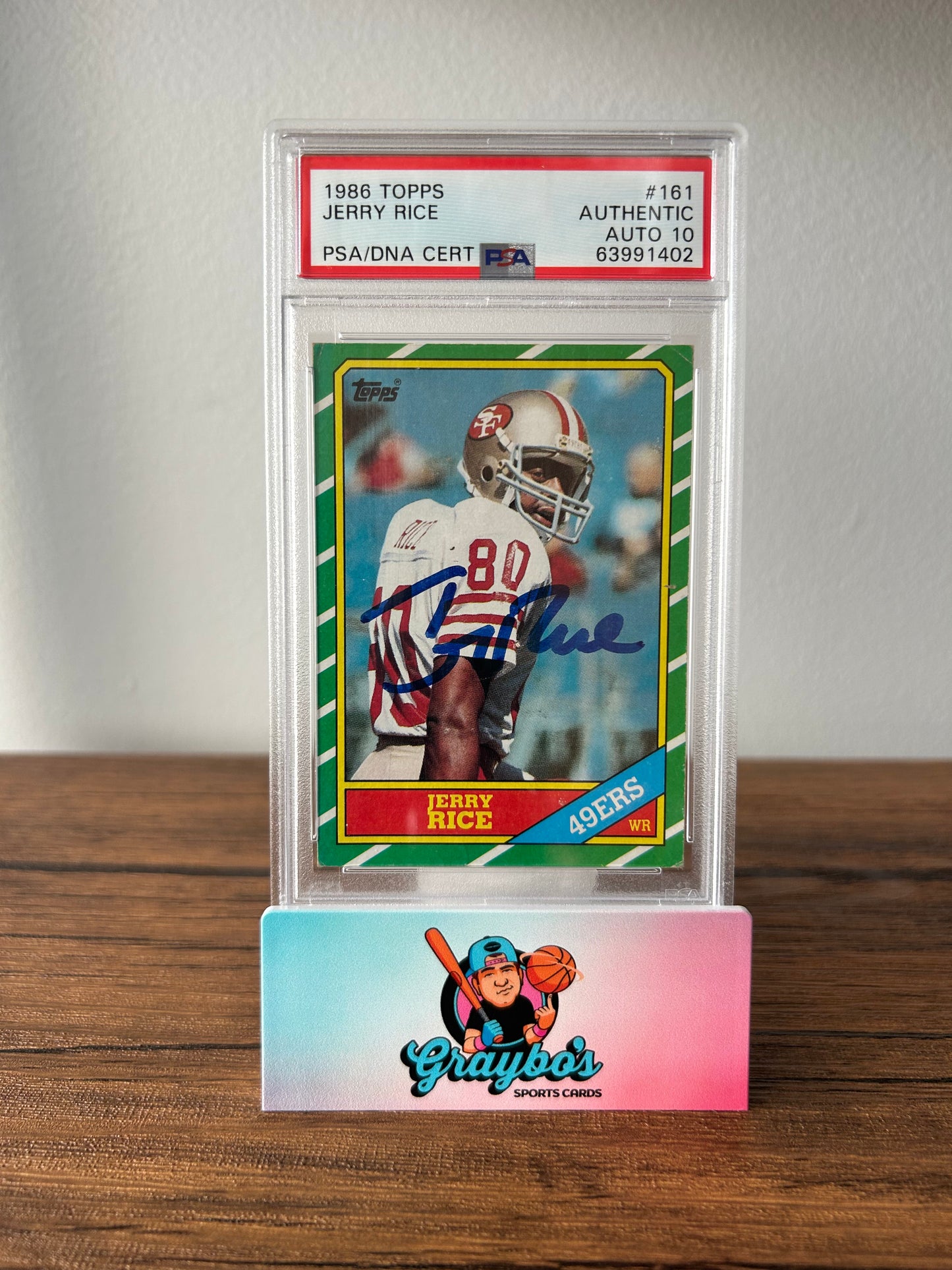 1986 Topps Jerry Rice Authentic Auto 10 #161