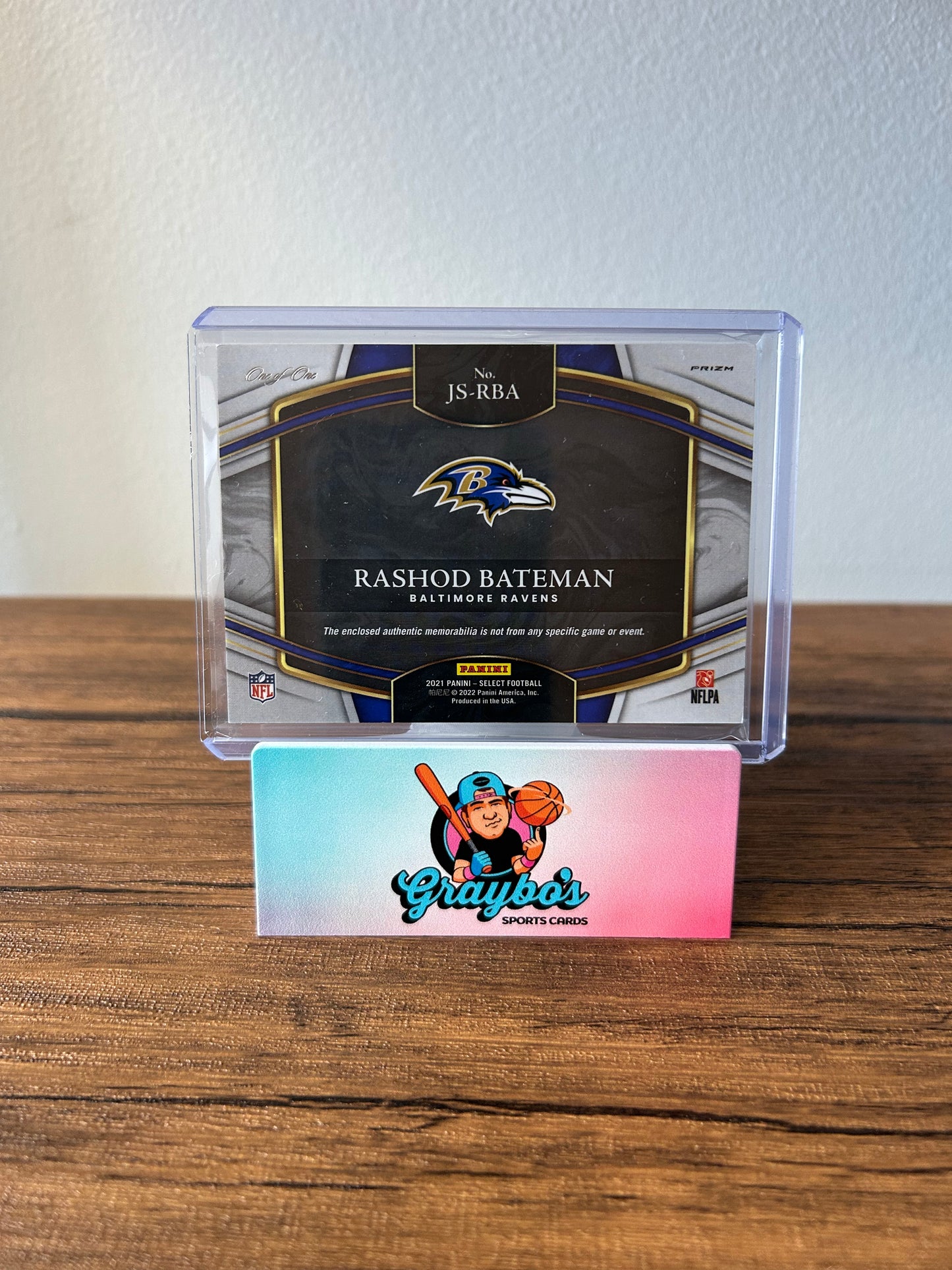 2021 Panini Select Rashod Bateman Patch RC 1/1 #JS-RBA