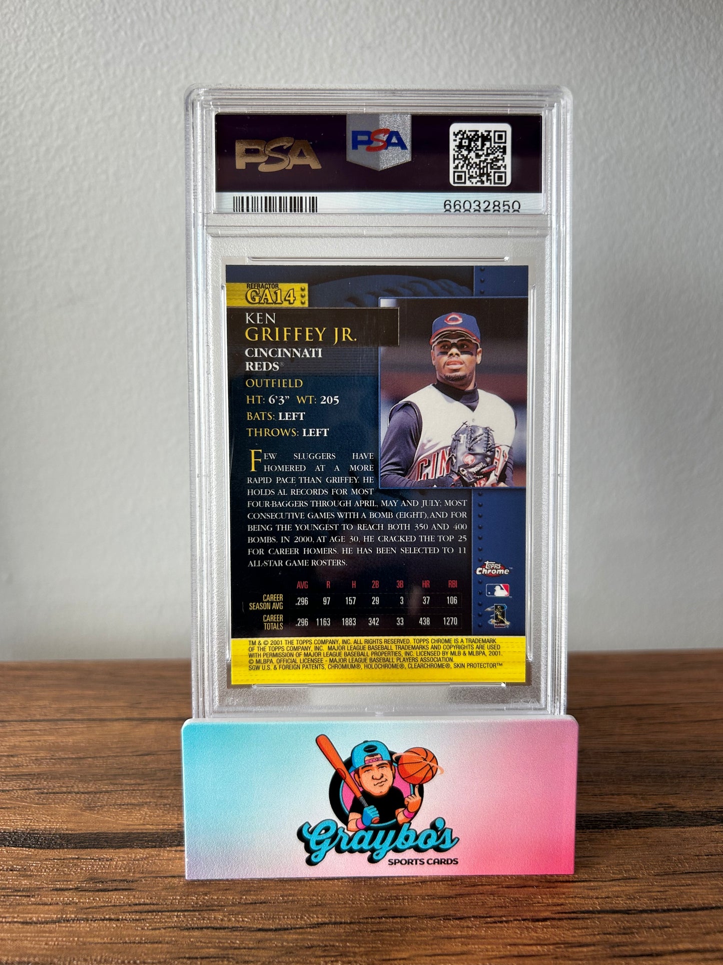 2001 Topps Chrome Ken Griffey Jr. Golden Anniversary Refractor #GA14 PSA 9