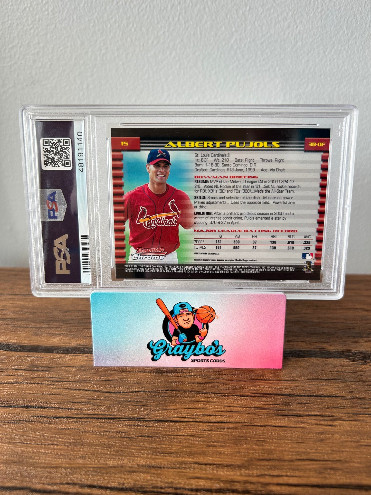 2002 Bowman Chrome Albert Pujols #15 PSA 10