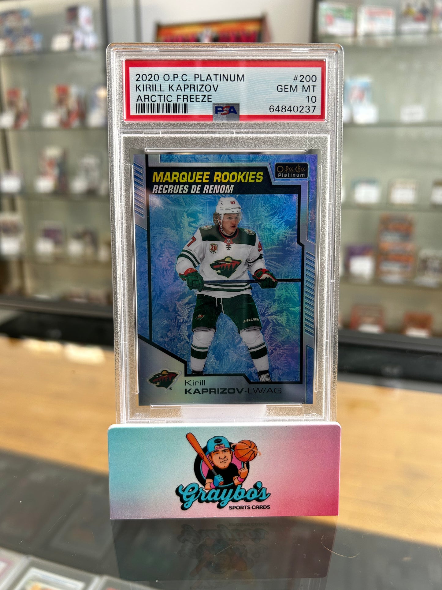2020 O.P.C. Platinum Kirill Kaprizov Arctic Freeze /99 #200 PSA 10