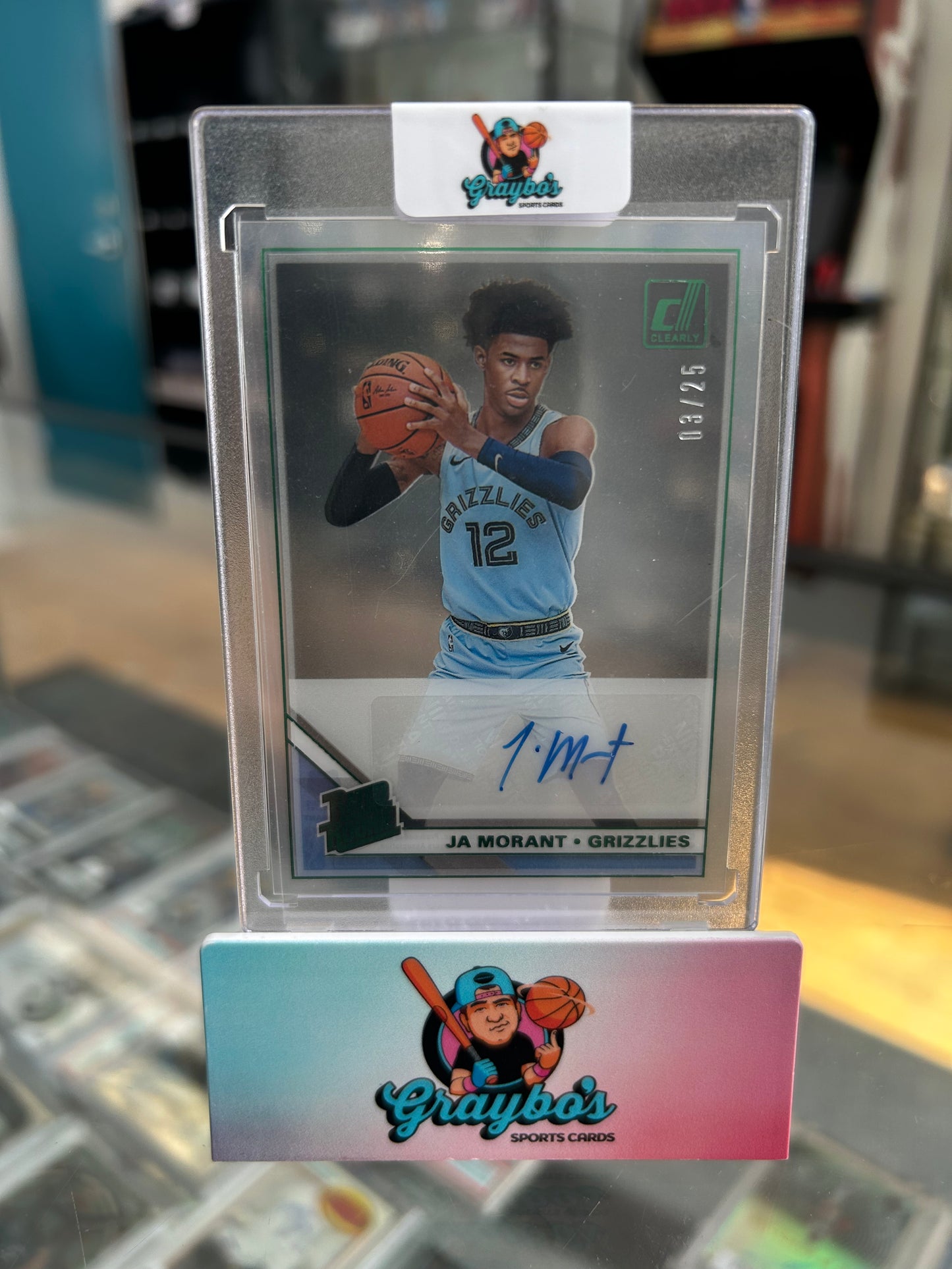 2019 Panini Clearly Donruss Ja Morant Rookie Rated Auto /25 # Ca-Jam