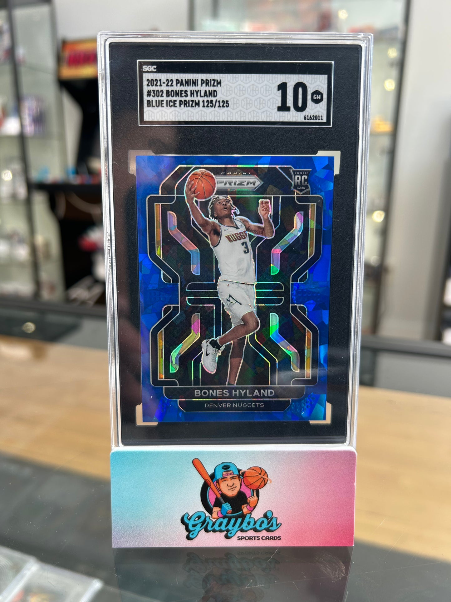 2021-22 Panini Prizm #302 Bones Hyland Blue Ice Prizm 125/125 SGC 10