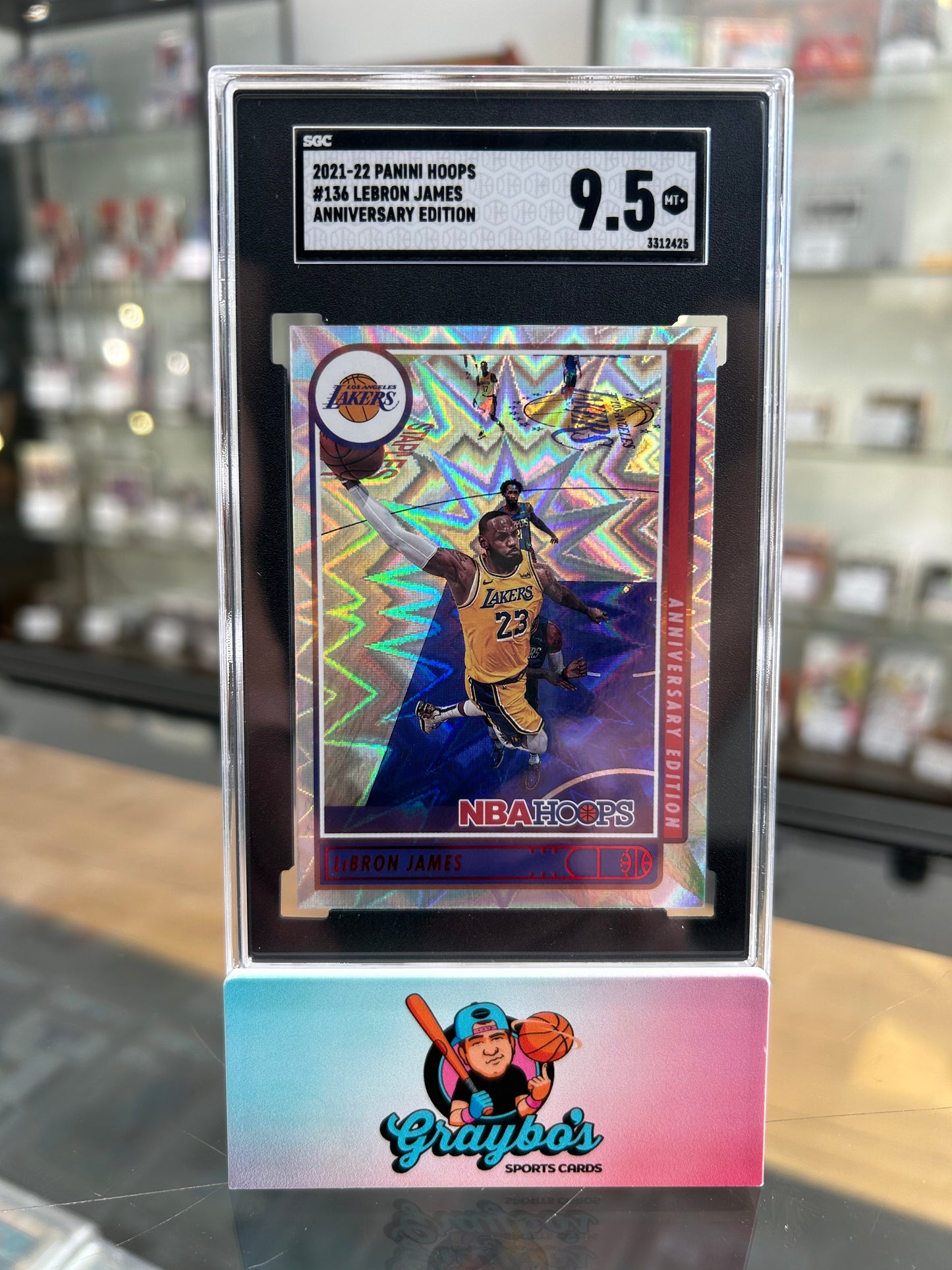 2021-22 Panini Hoops Lebron James Anniversary Edition #136 SGC 9.5