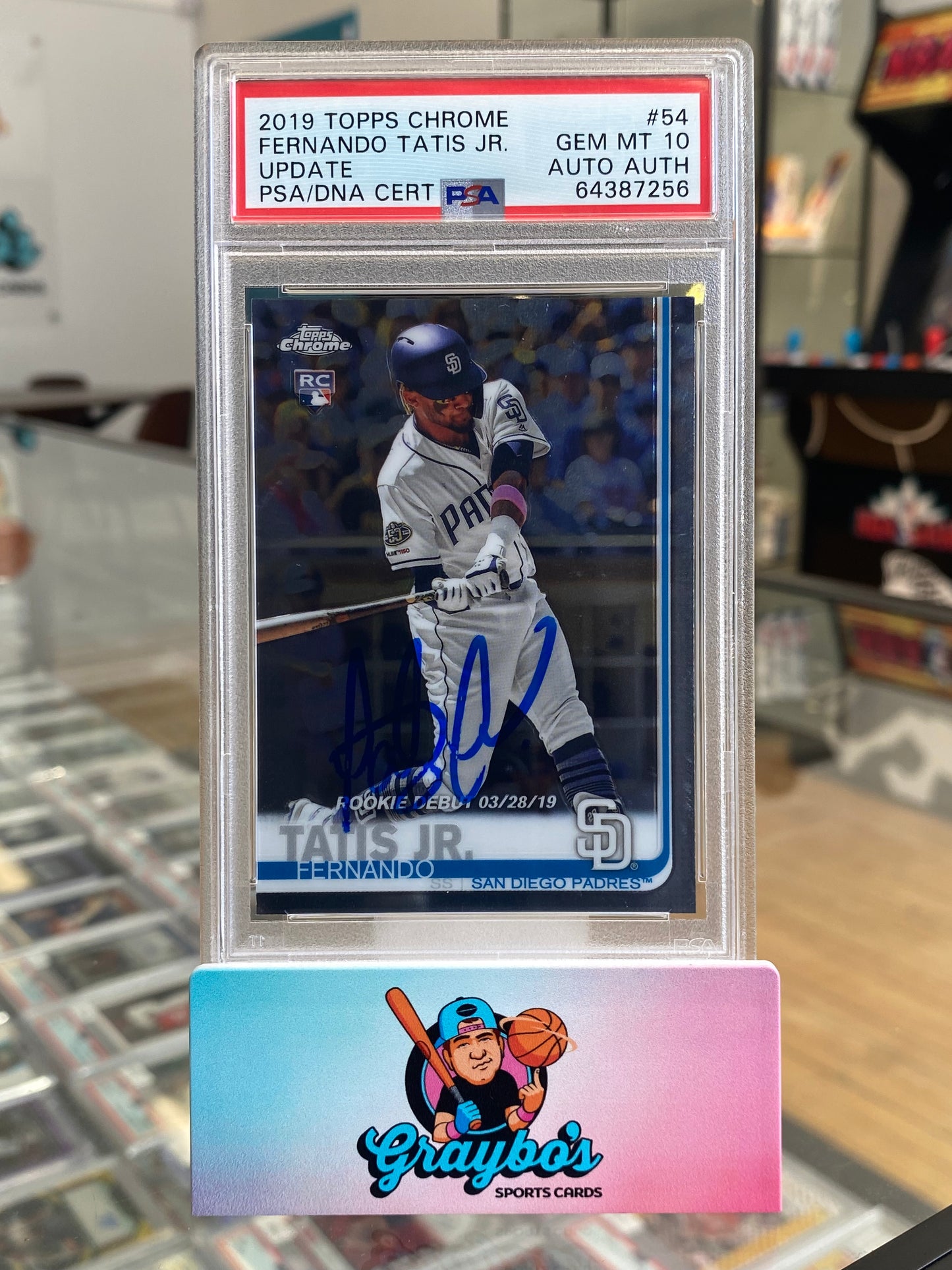 2019 Topps Chrome Fernando Tatis Jr. RC Auto #54 PSA 10 / Auto Authentic
