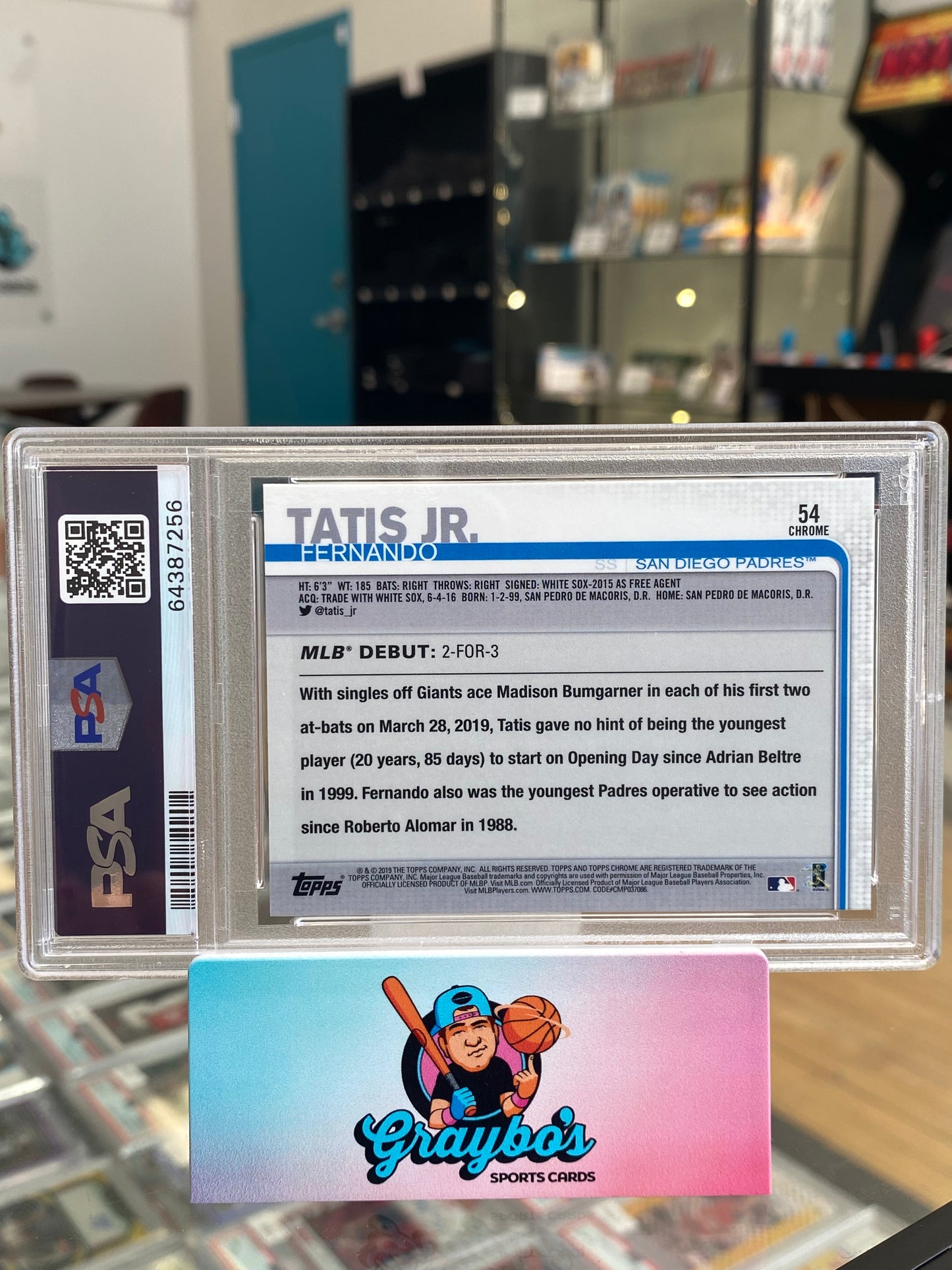 2019 Topps Chrome Fernando Tatis Jr. RC Auto #54 PSA 10 / Auto Authentic