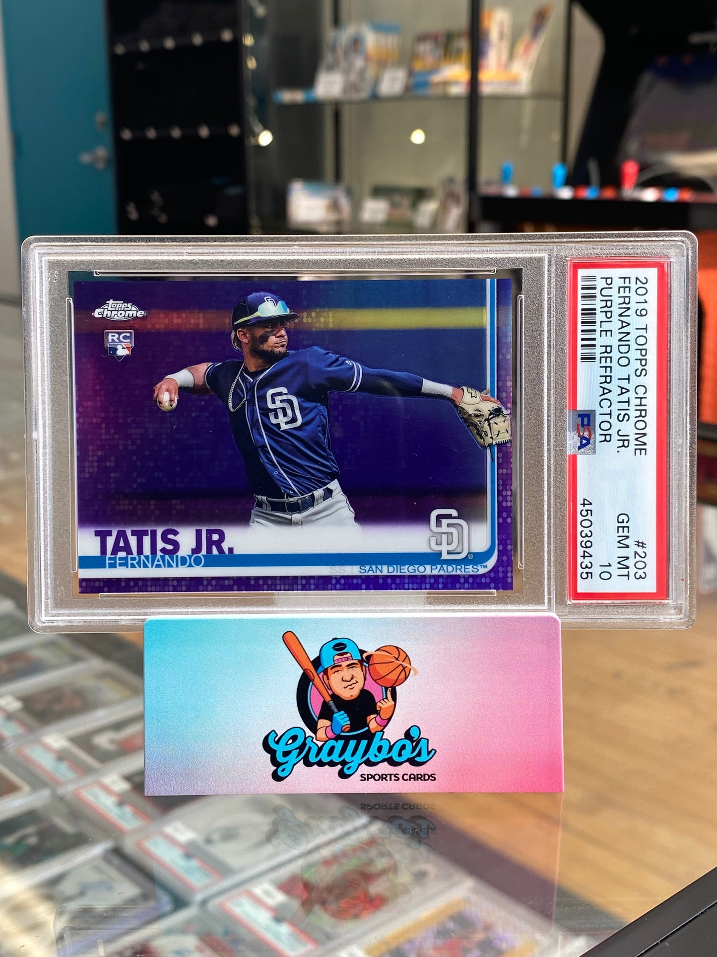 2019 Topps Chrome Purple Refractor Fernando Tatis Jr. RC #203 /299 PSA 10