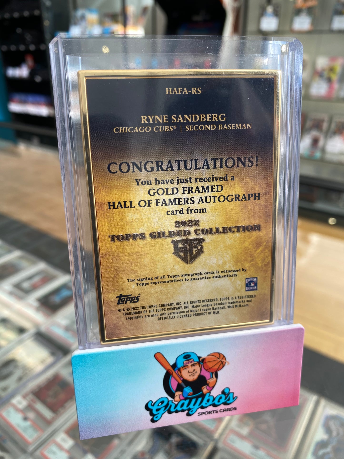 2022 Topps Gilded Collection Ryne Sandberg Auto /50