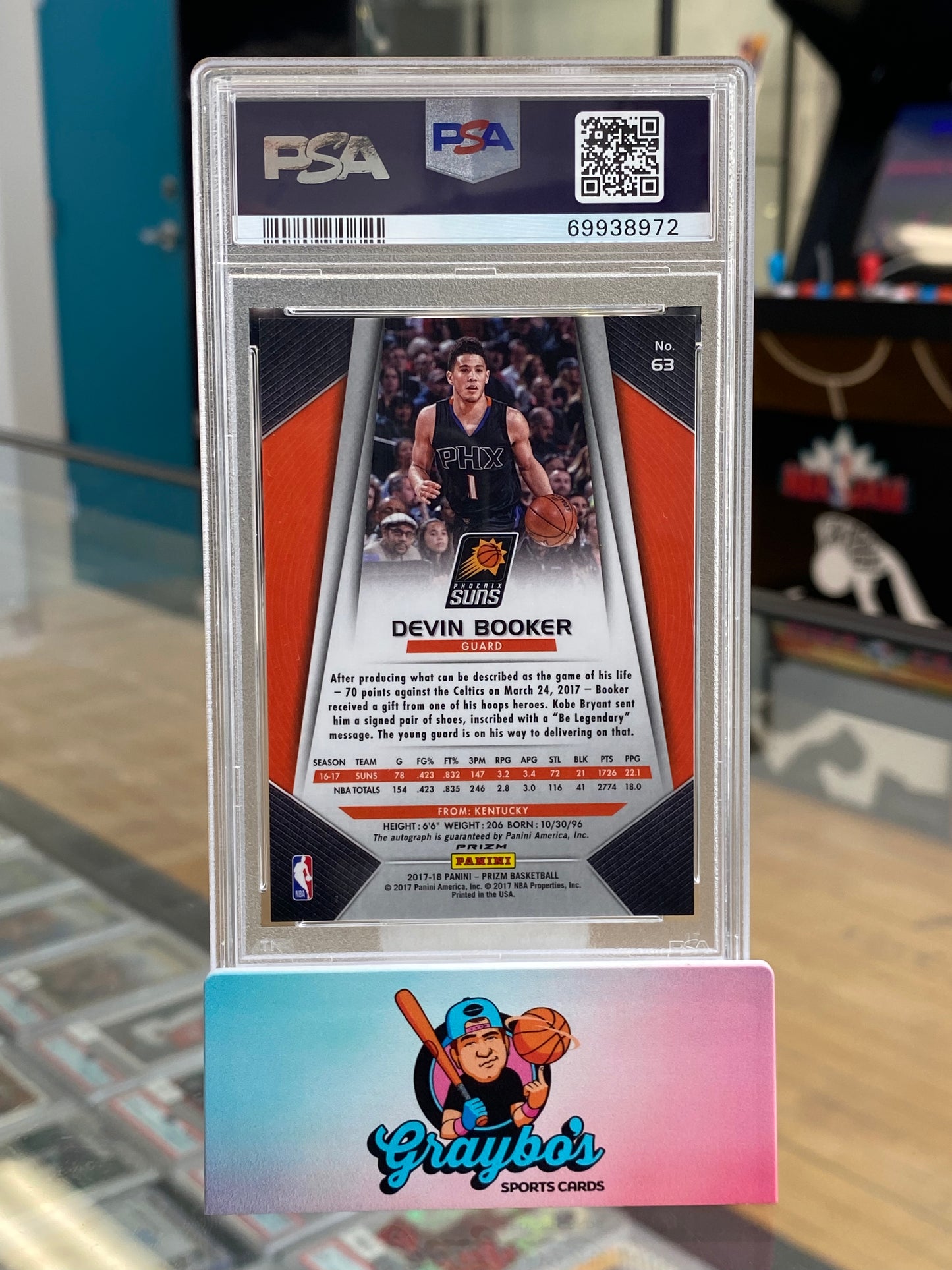 2017 Panini Prizm Devin Booker Auto #63 PSA 10