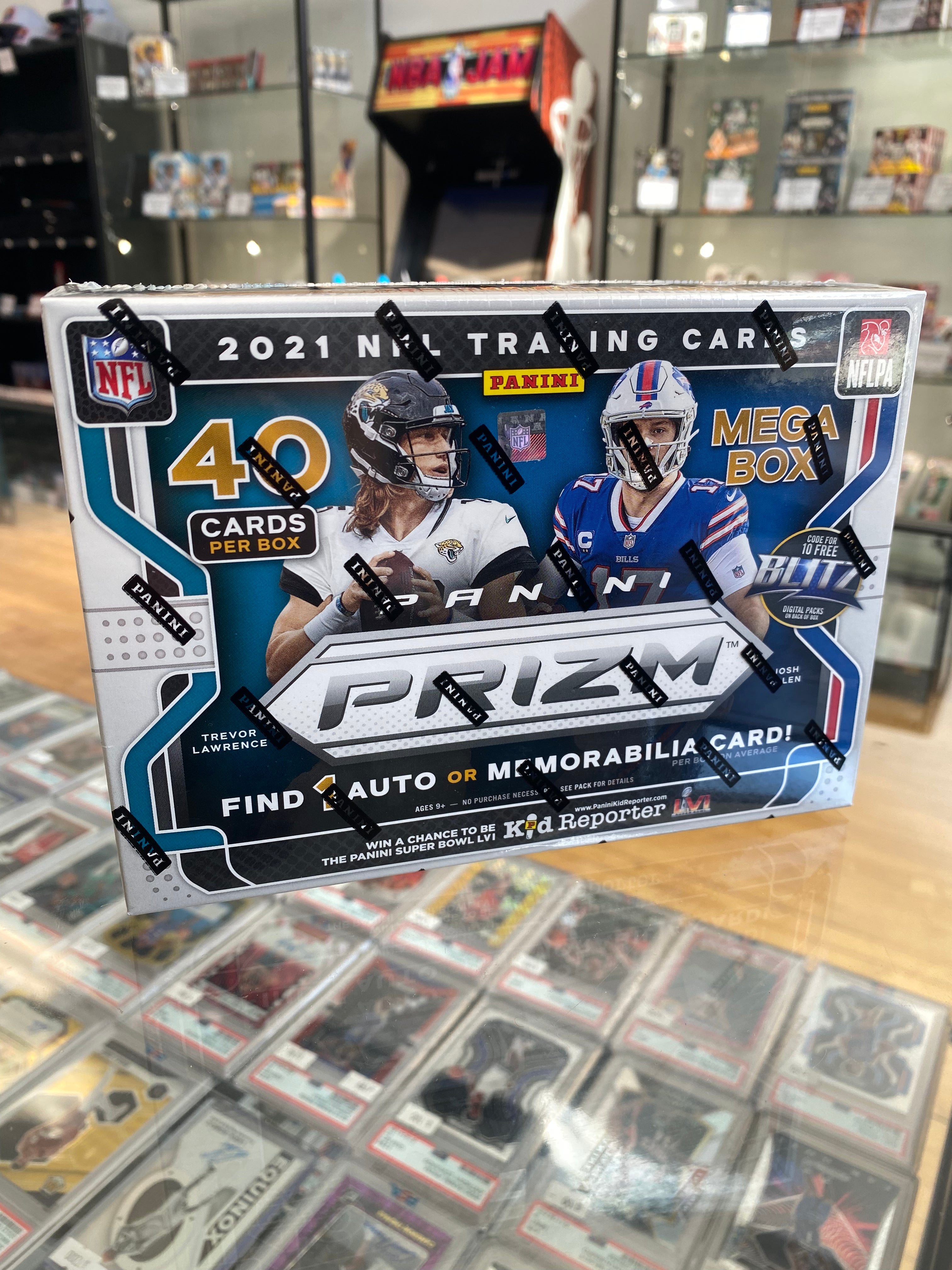 2021 Panini PRIZM Football MEGA Box with One Rookie Memorabilia Card P